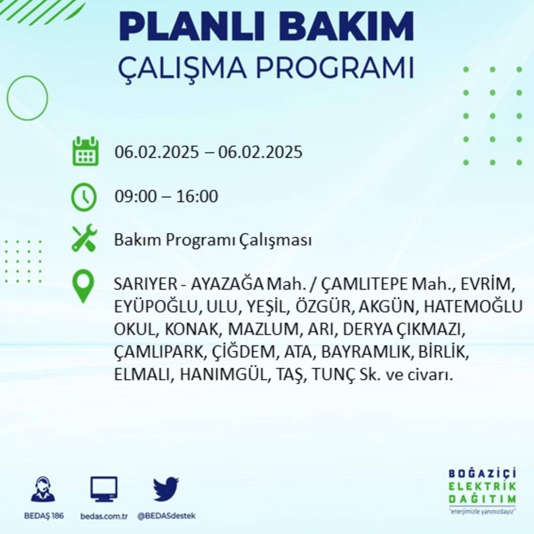 BEDAŞ açıkladı... İstanbul'da elektrik kesintisi: 6 Şubat'ta hangi mahalleler etkilenecek?