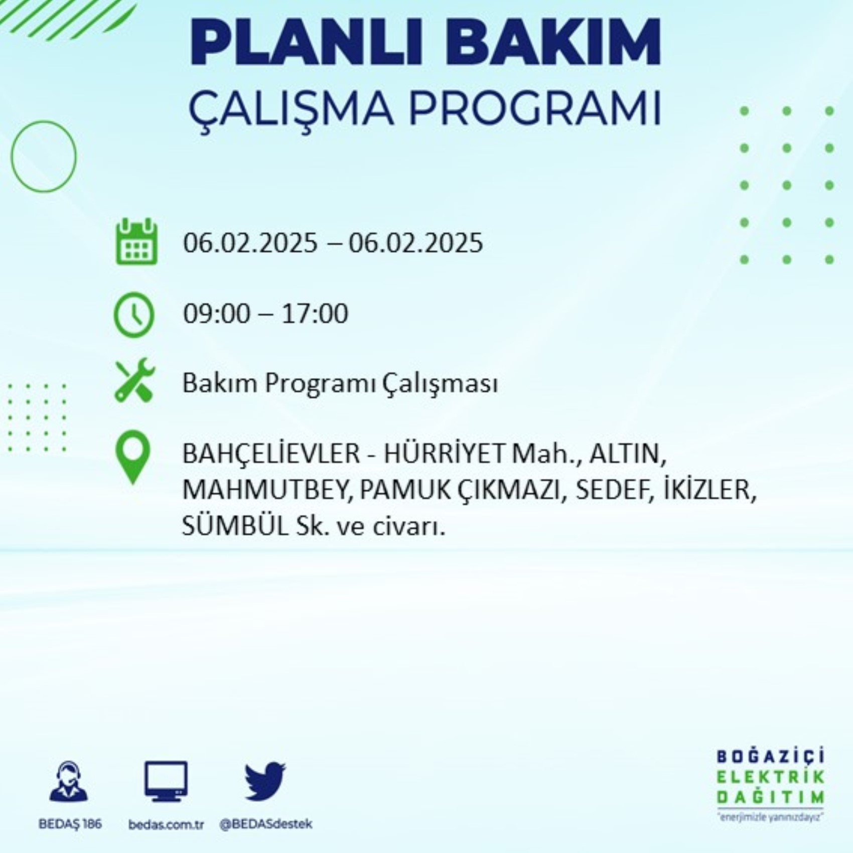 BEDAŞ açıkladı... İstanbul'da elektrik kesintisi: 6 Şubat'ta hangi mahalleler etkilenecek?