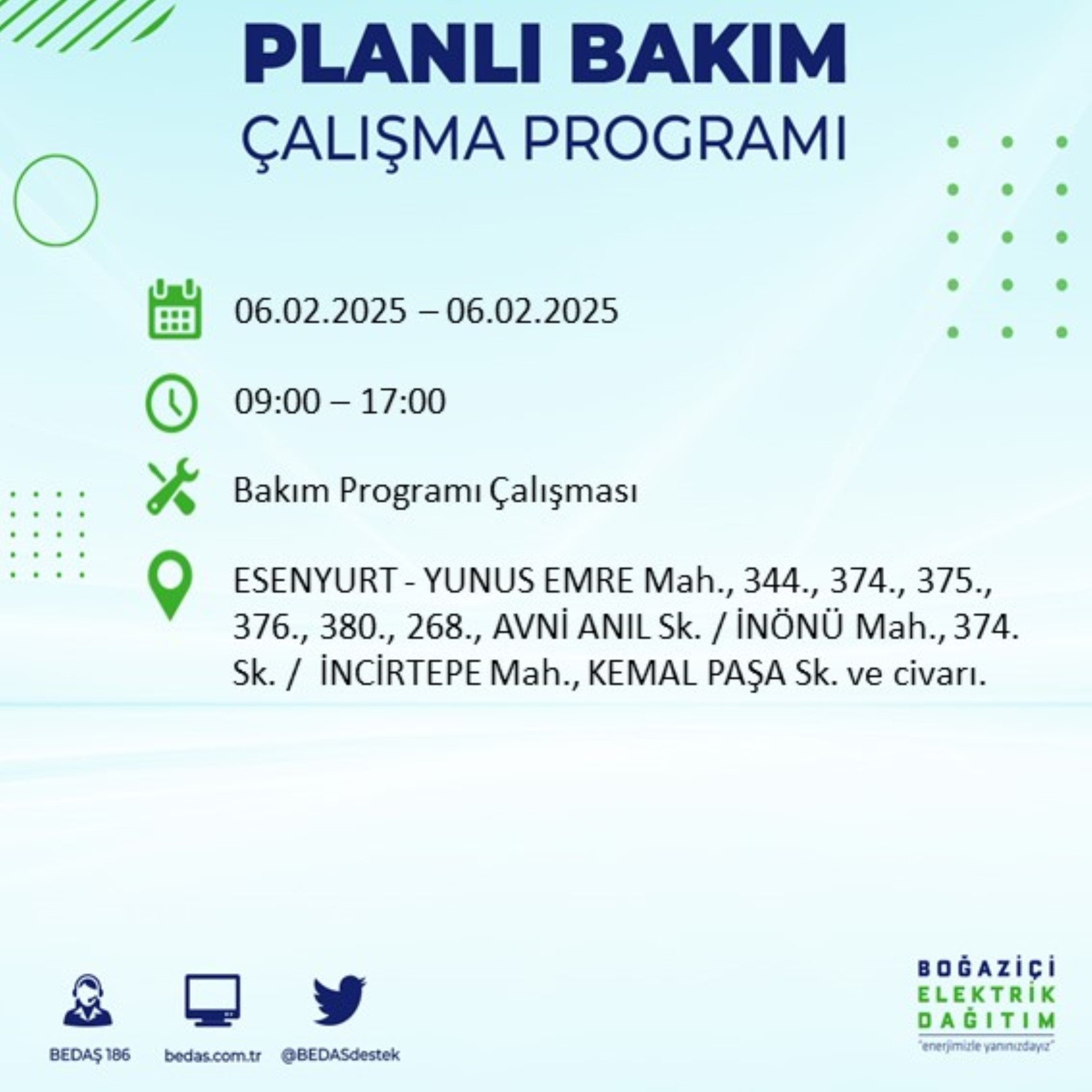 BEDAŞ açıkladı... İstanbul'da elektrik kesintisi: 6 Şubat'ta hangi mahalleler etkilenecek?