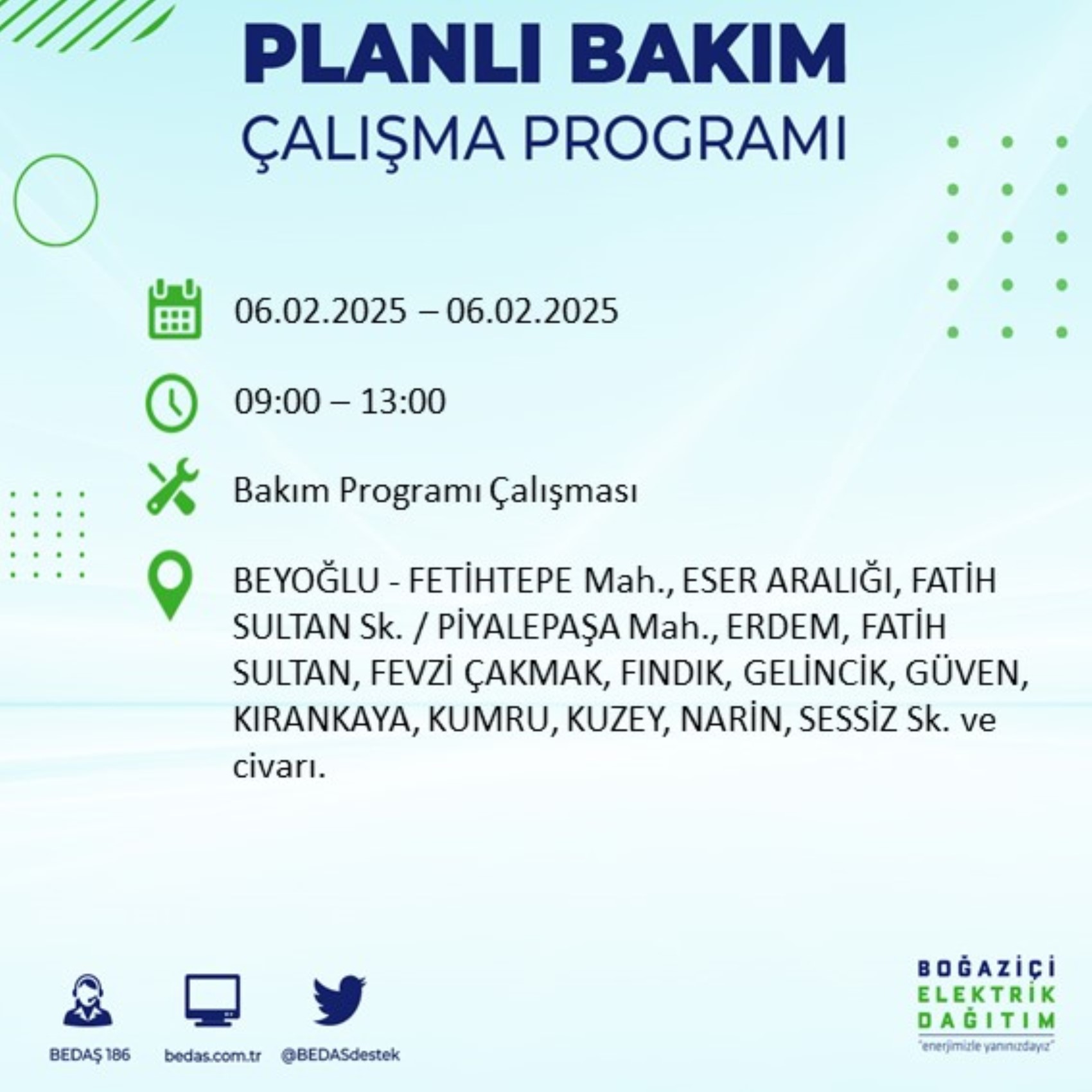 BEDAŞ açıkladı... İstanbul'da elektrik kesintisi: 6 Şubat'ta hangi mahalleler etkilenecek?