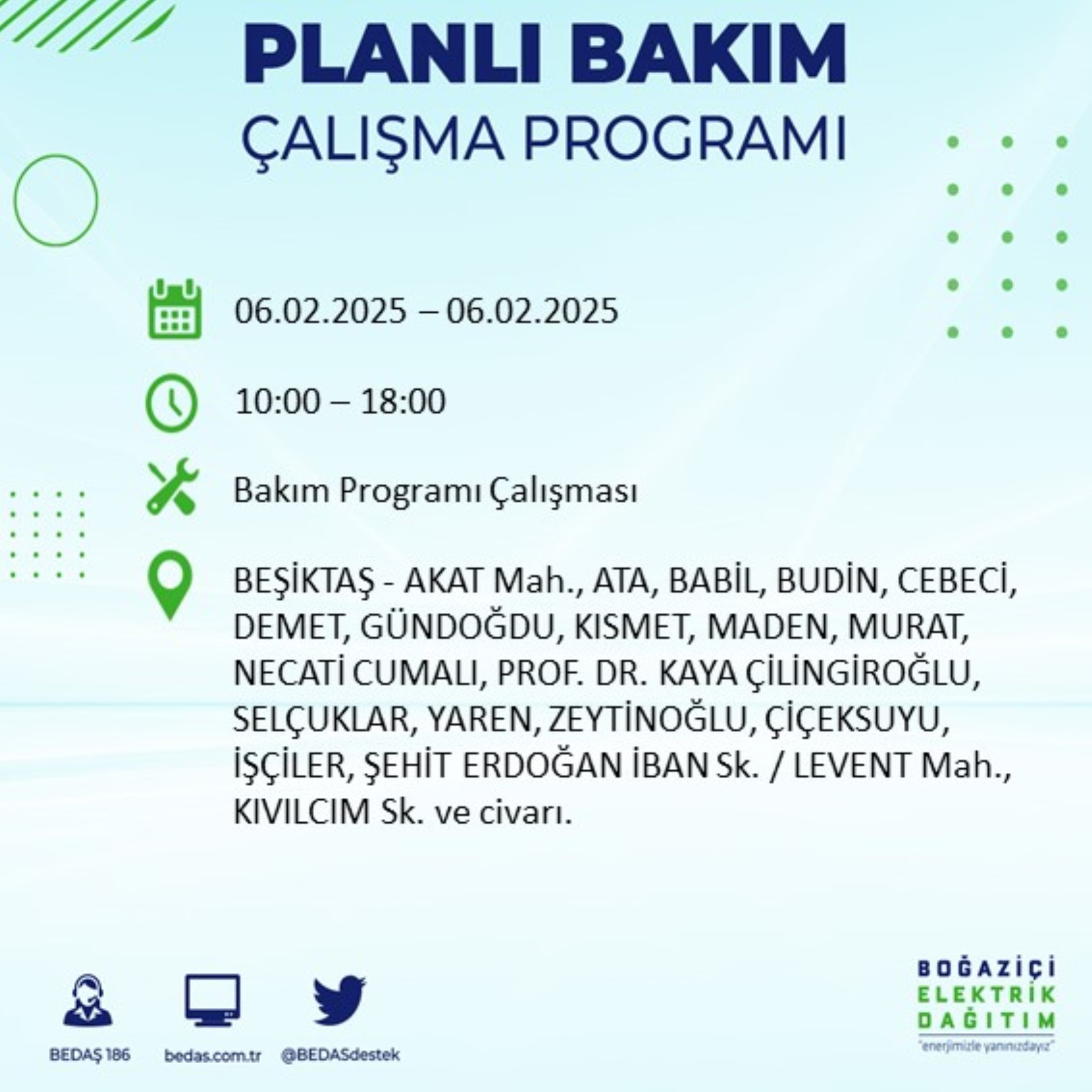 BEDAŞ açıkladı... İstanbul'da elektrik kesintisi: 6 Şubat'ta hangi mahalleler etkilenecek?