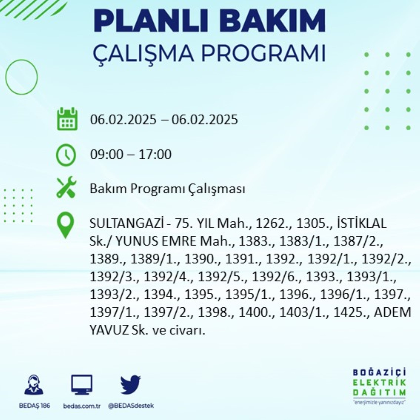 BEDAŞ açıkladı... İstanbul'da elektrik kesintisi: 6 Şubat'ta hangi mahalleler etkilenecek?