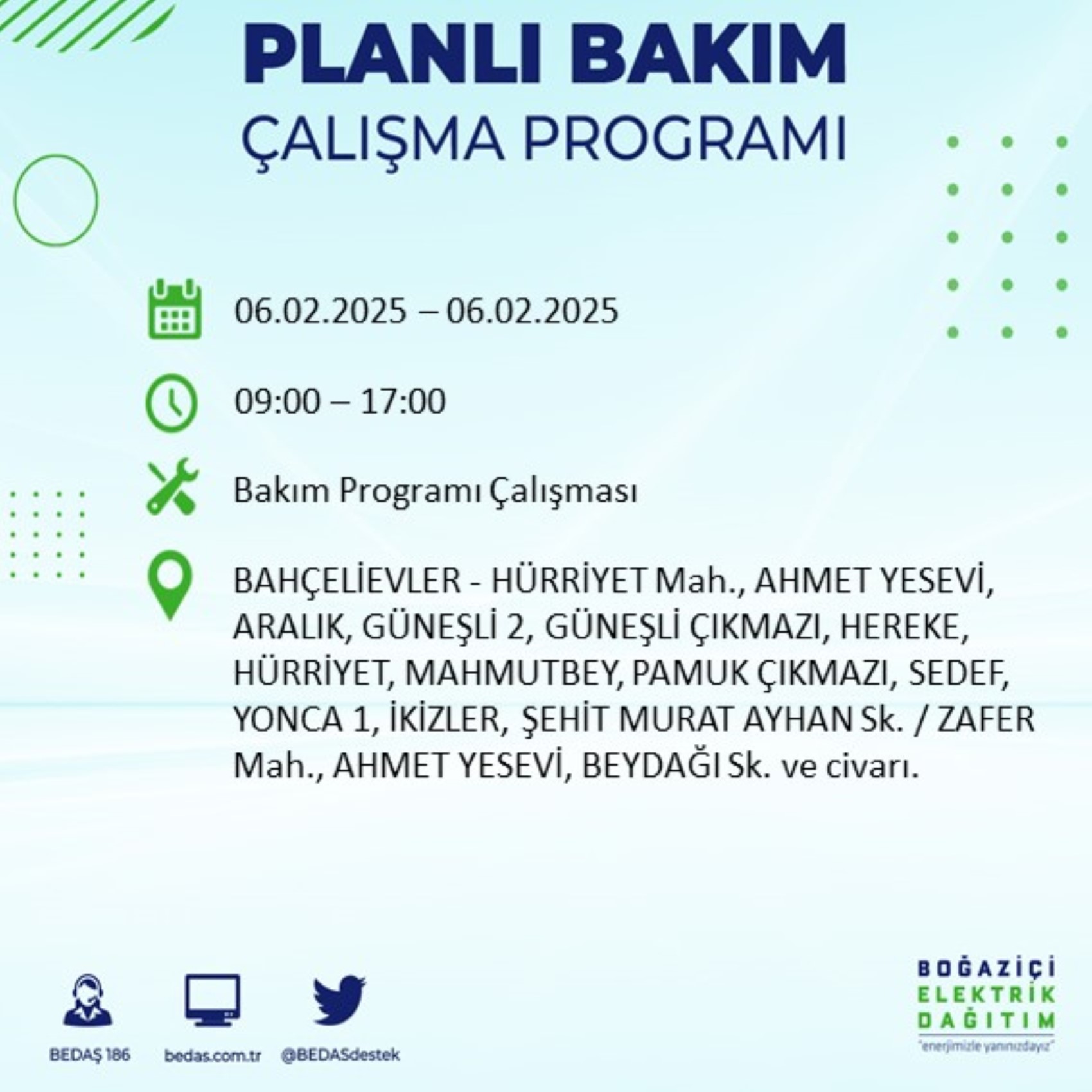 BEDAŞ açıkladı... İstanbul'da elektrik kesintisi: 6 Şubat'ta hangi mahalleler etkilenecek?