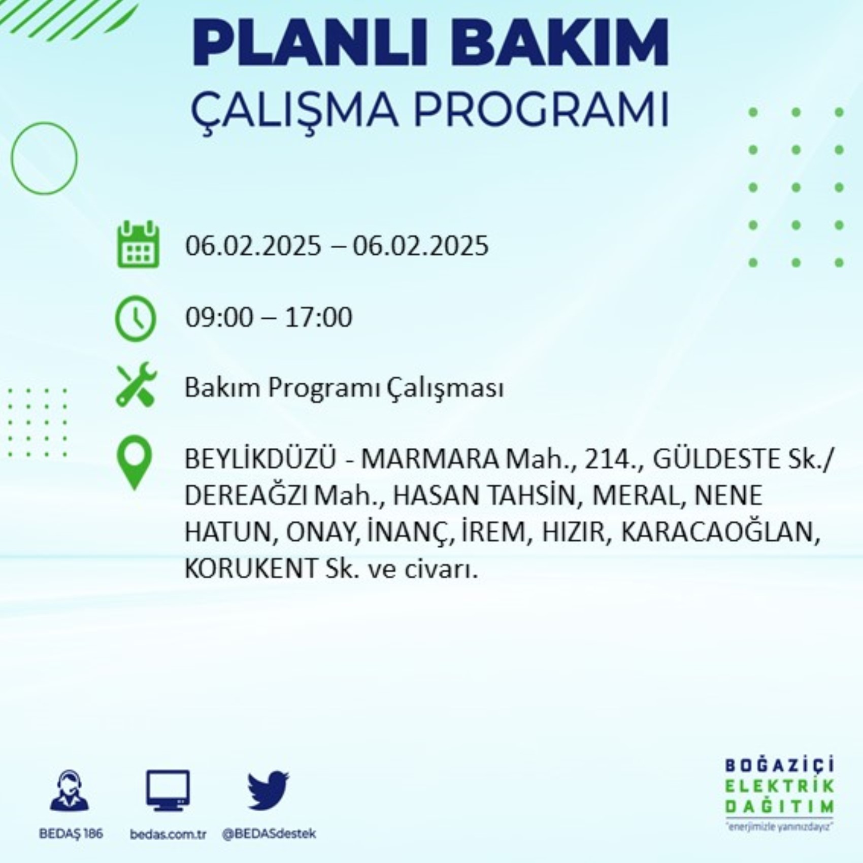 BEDAŞ açıkladı... İstanbul'da elektrik kesintisi: 6 Şubat'ta hangi mahalleler etkilenecek?