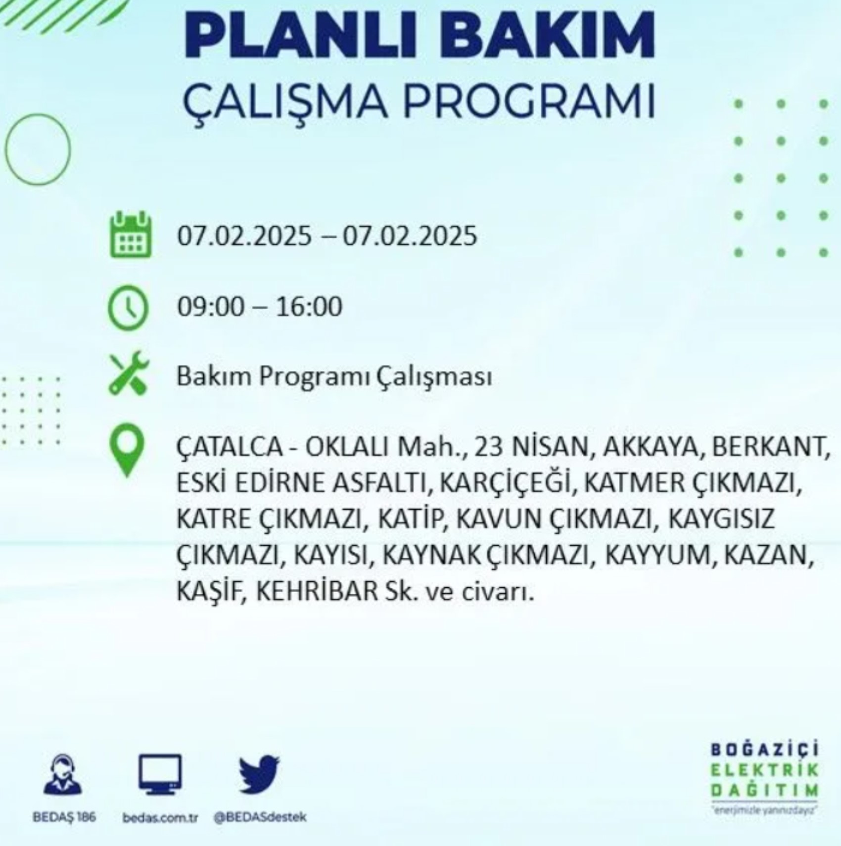 BEDAŞ açıkladı... İstanbul'da elektrik kesintisi: 7 Şubat'ta hangi mahalleler etkilenecek?