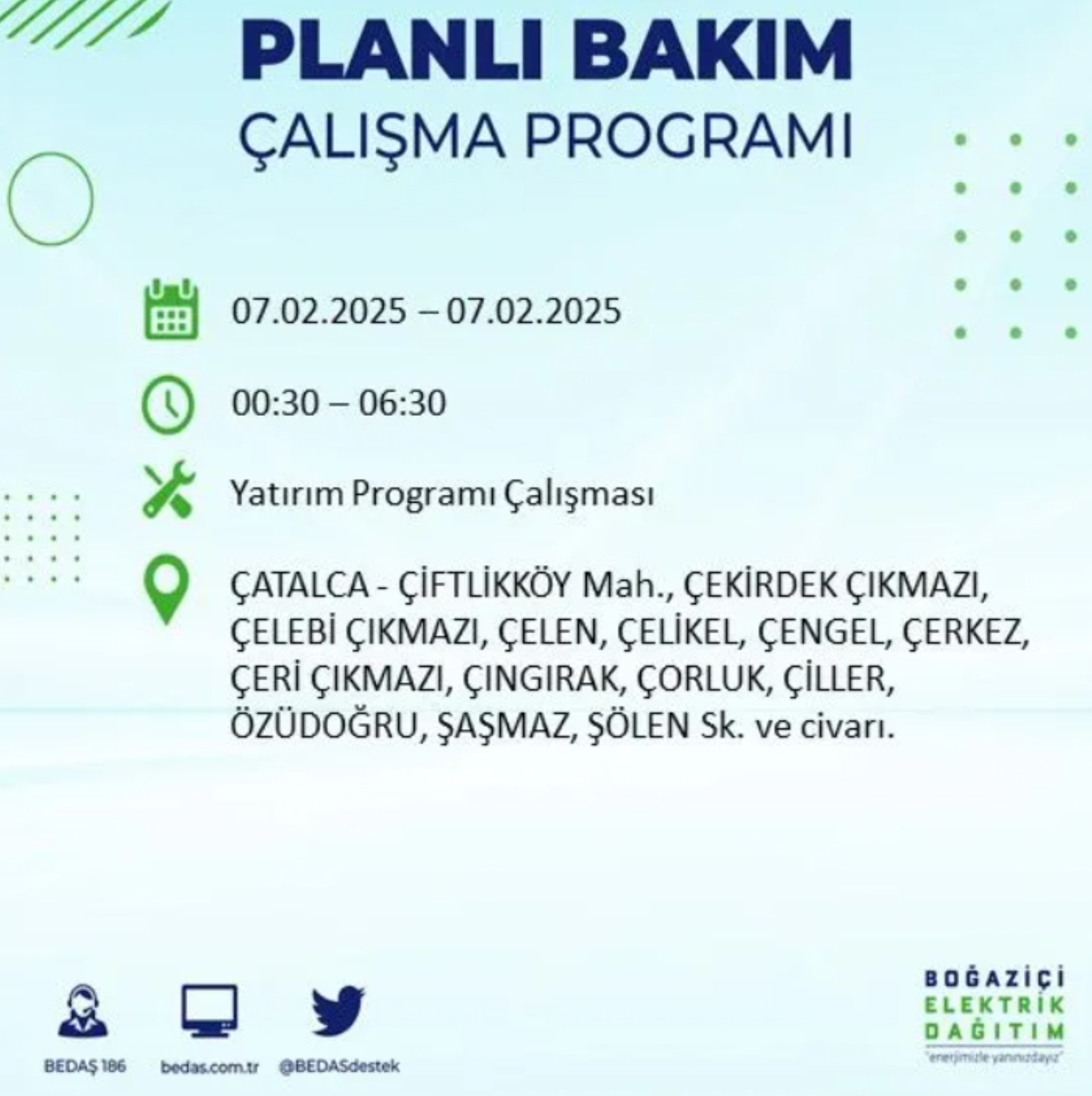 BEDAŞ açıkladı... İstanbul'da elektrik kesintisi: 7 Şubat'ta hangi mahalleler etkilenecek?