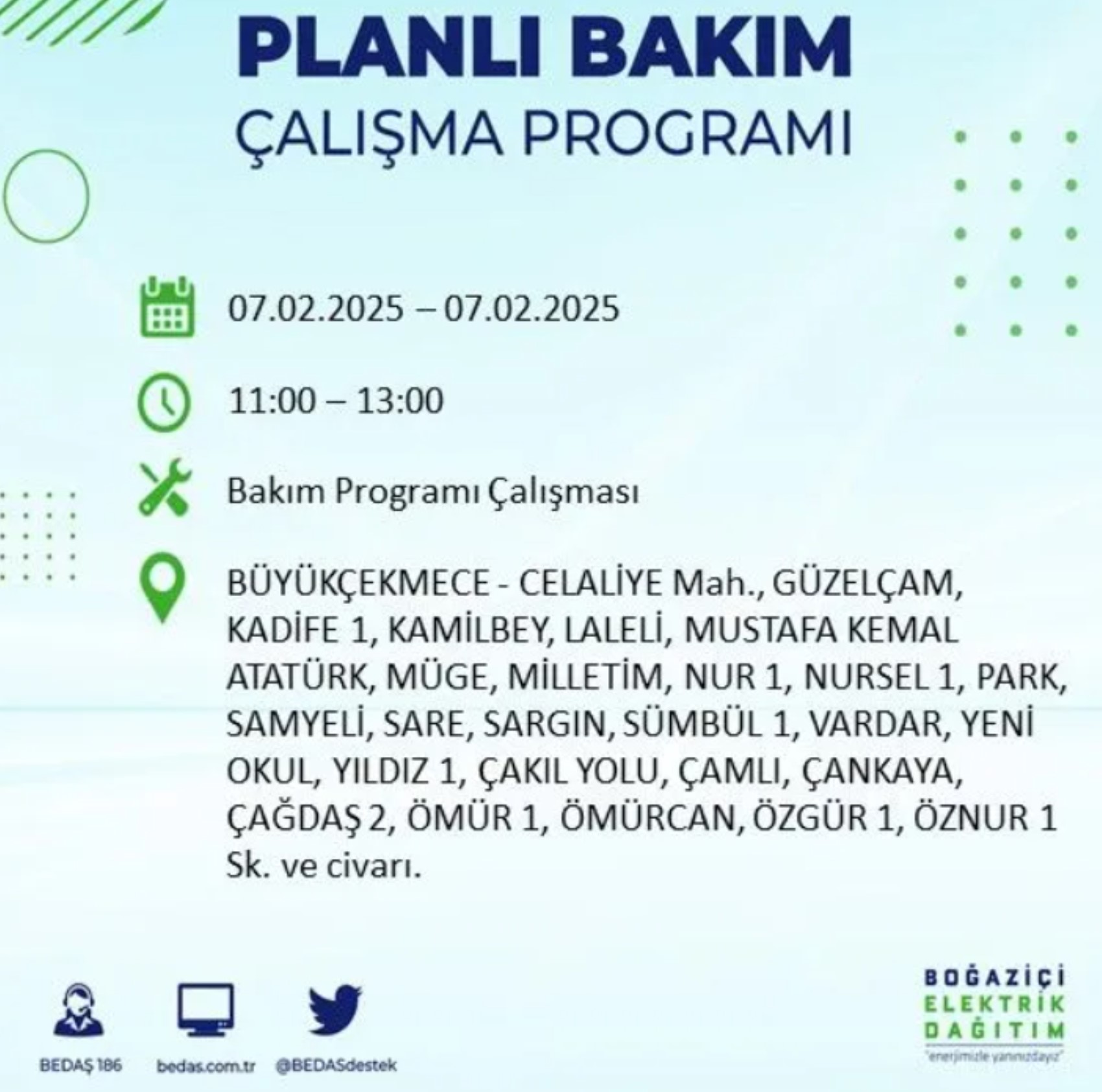 BEDAŞ açıkladı... İstanbul'da elektrik kesintisi: 7 Şubat'ta hangi mahalleler etkilenecek?