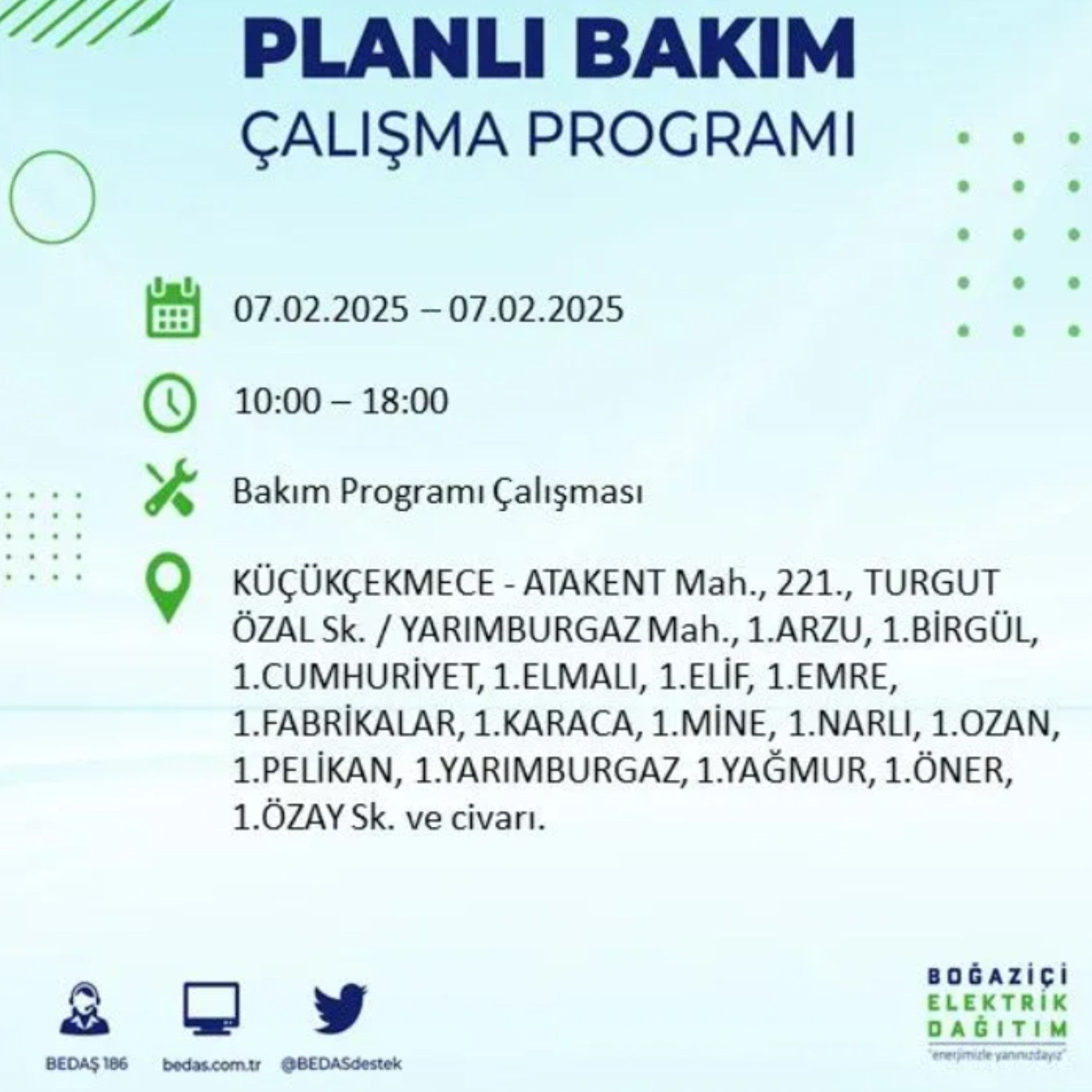 BEDAŞ açıkladı... İstanbul'da elektrik kesintisi: 7 Şubat'ta hangi mahalleler etkilenecek?