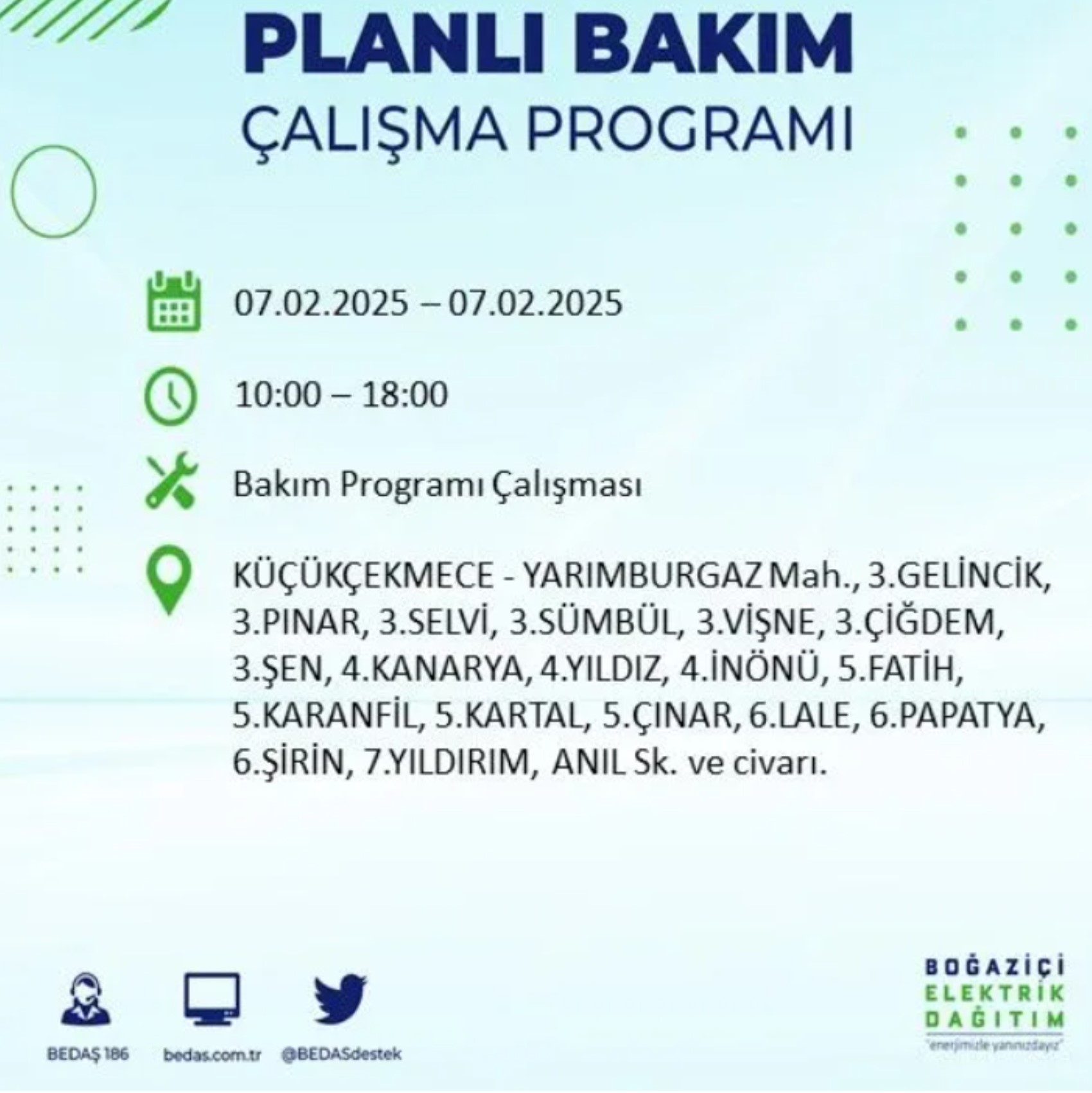 BEDAŞ açıkladı... İstanbul'da elektrik kesintisi: 7 Şubat'ta hangi mahalleler etkilenecek?