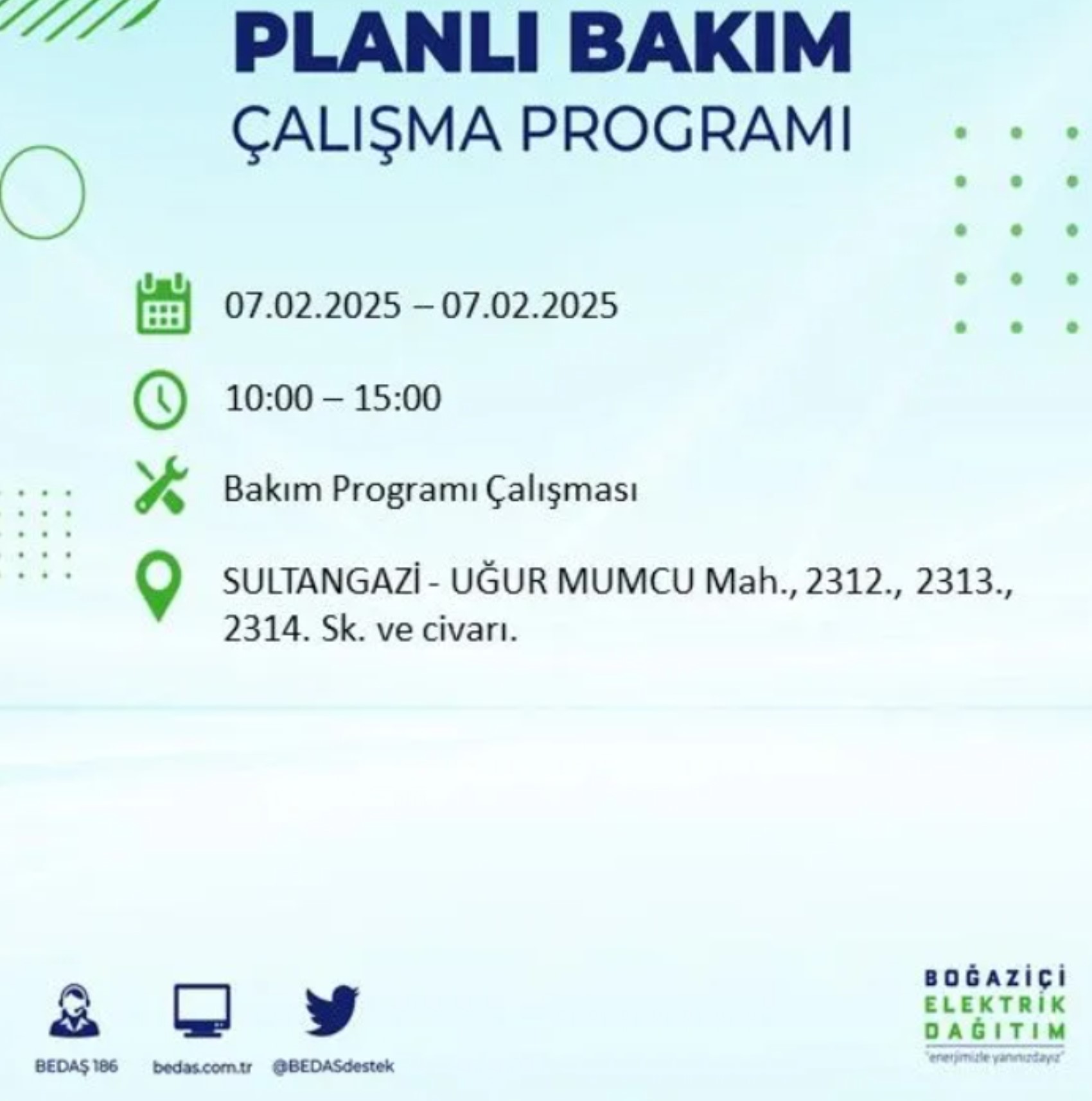 BEDAŞ açıkladı... İstanbul'da elektrik kesintisi: 7 Şubat'ta hangi mahalleler etkilenecek?