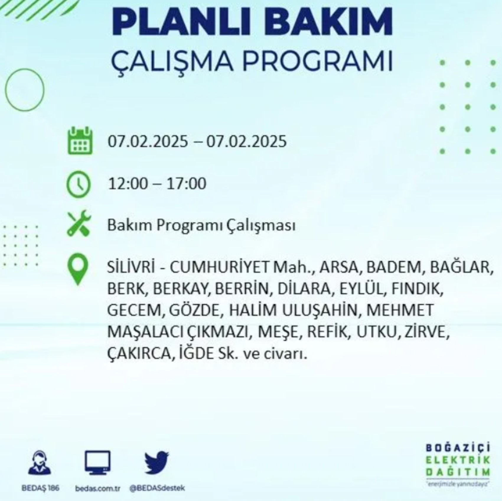 BEDAŞ açıkladı... İstanbul'da elektrik kesintisi: 7 Şubat'ta hangi mahalleler etkilenecek?