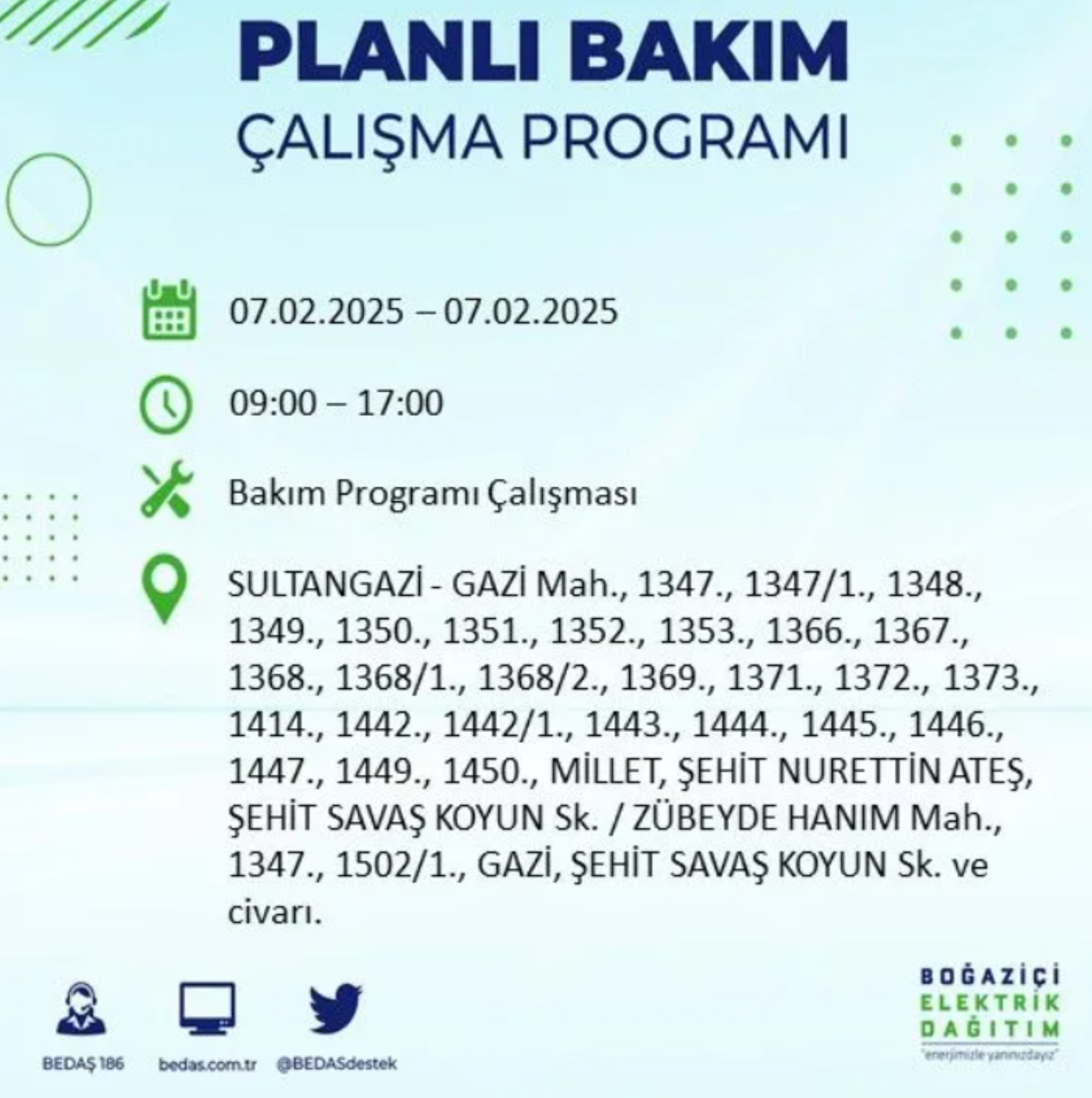 BEDAŞ açıkladı... İstanbul'da elektrik kesintisi: 7 Şubat'ta hangi mahalleler etkilenecek?