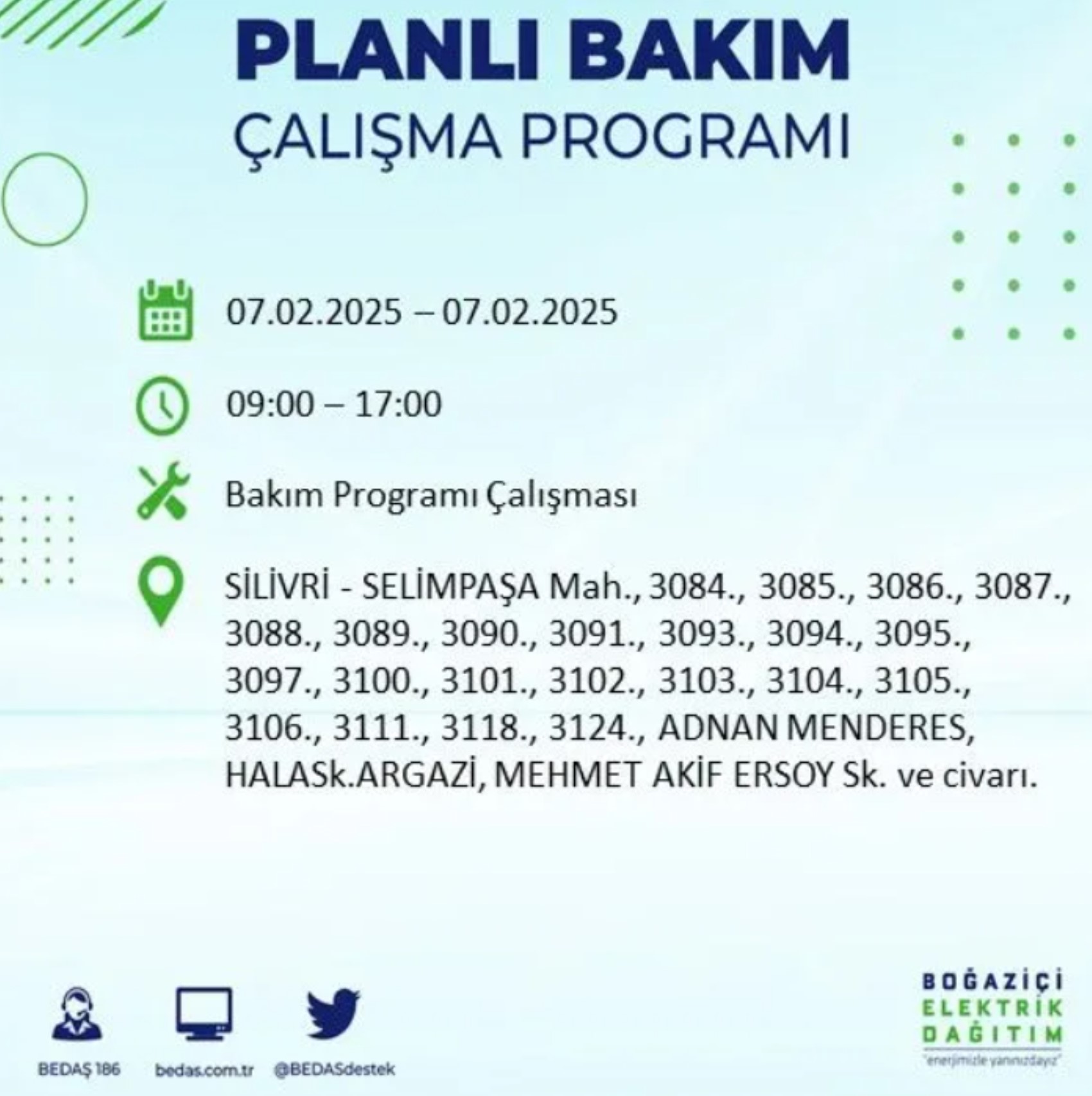 BEDAŞ açıkladı... İstanbul'da elektrik kesintisi: 7 Şubat'ta hangi mahalleler etkilenecek?