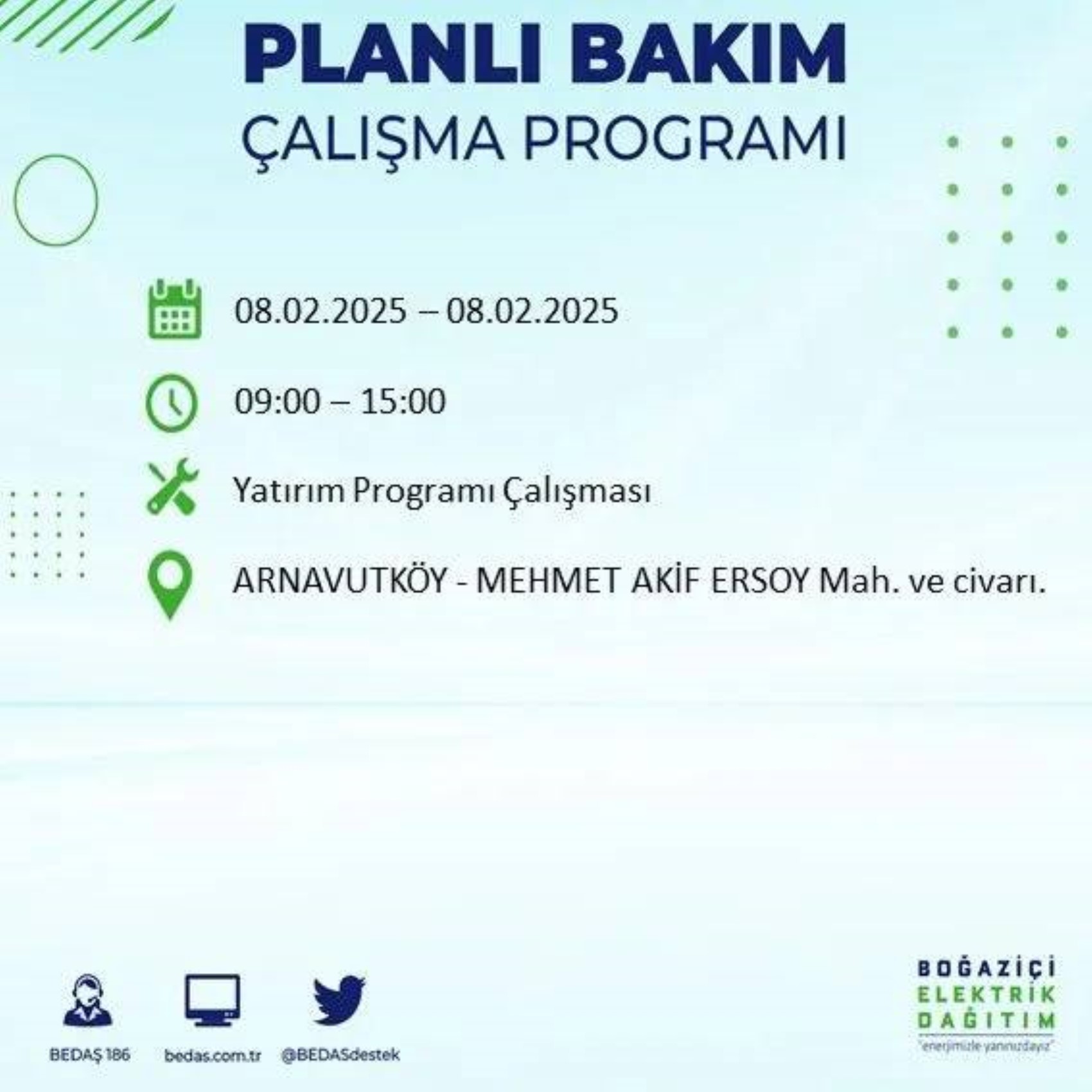 BEDAŞ açıkladı... Bugün İstanbul'da nerede elektrik kesintisi yaşanacak? (8 Şubat 2025 Cumartesi)