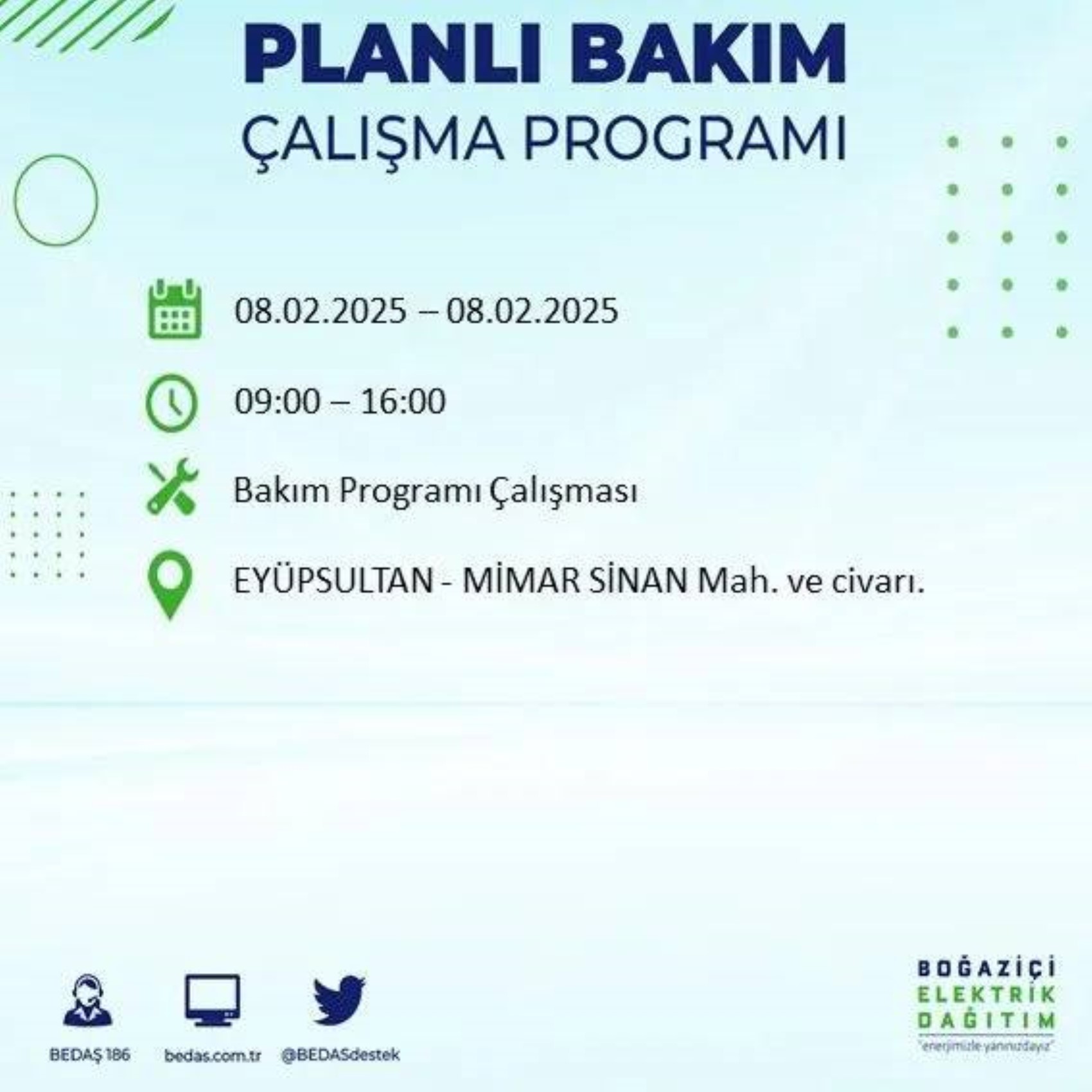 BEDAŞ açıkladı... Bugün İstanbul'da nerede elektrik kesintisi yaşanacak? (8 Şubat 2025 Cumartesi)