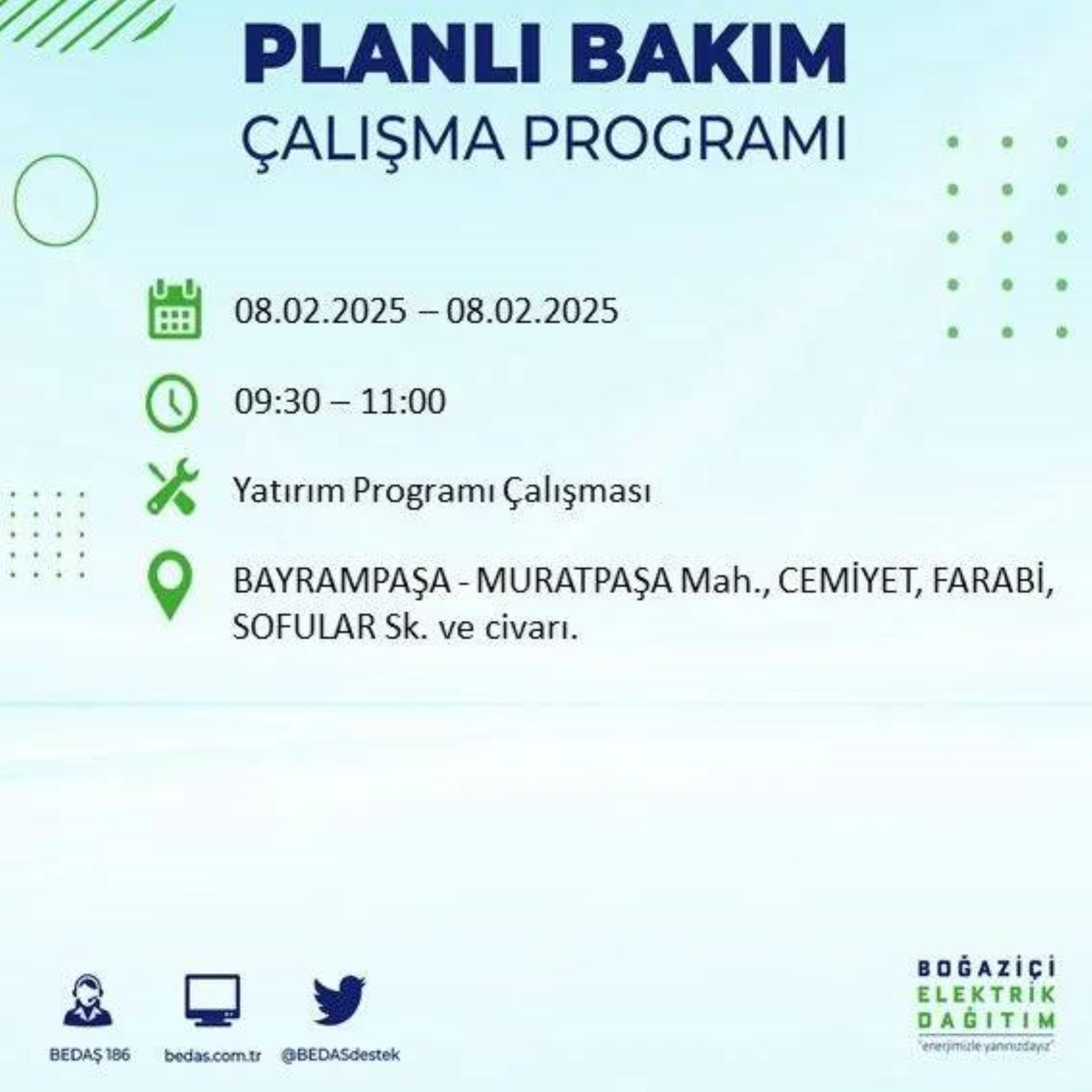 BEDAŞ açıkladı... Bugün İstanbul'da nerede elektrik kesintisi yaşanacak? (8 Şubat 2025 Cumartesi)