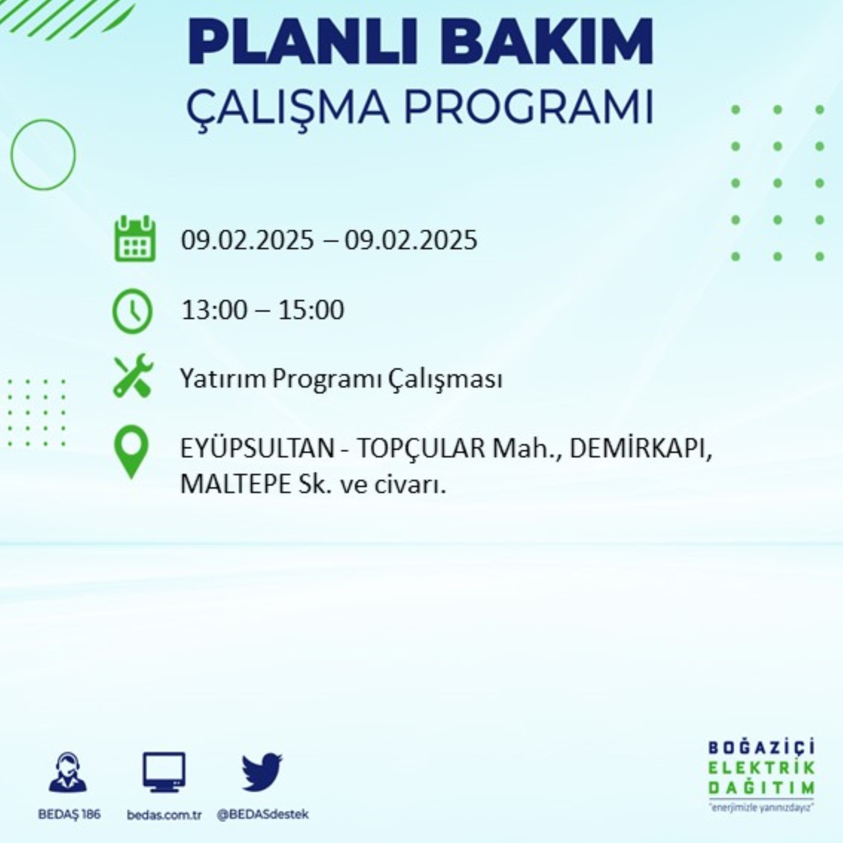 BEDAŞ açıkladı... İstanbul'da elektrik kesintisi: 9 Şubat'ta hangi mahalleler etkilenecek?