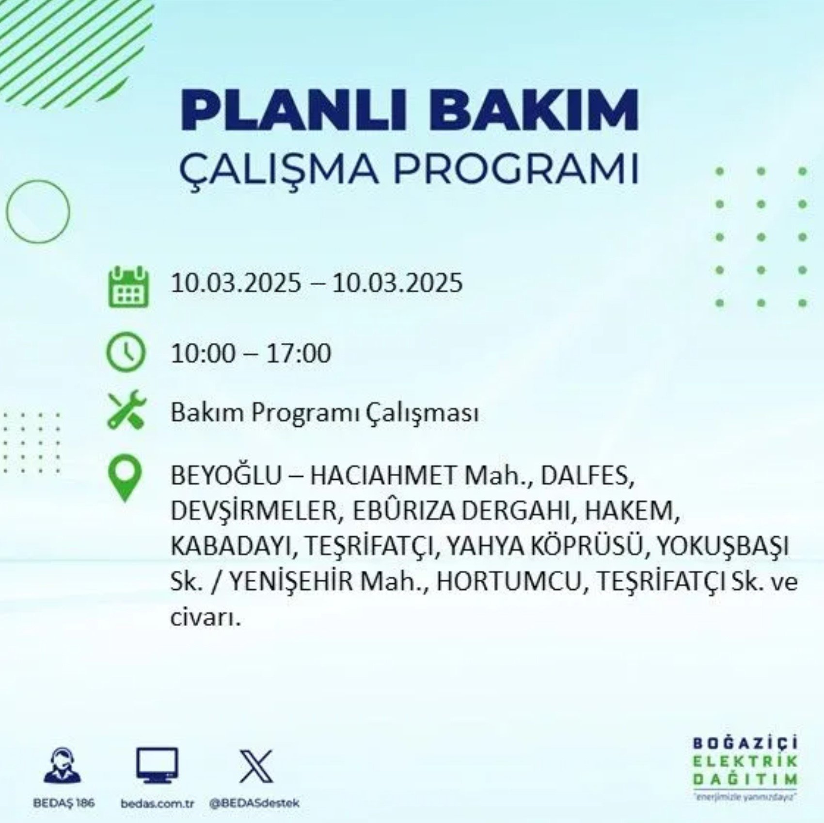 BEDAŞ açıkladı... İstanbul'da elektrik kesintisi: 10 Mart'ta hangi mahalleler etkilenecek?