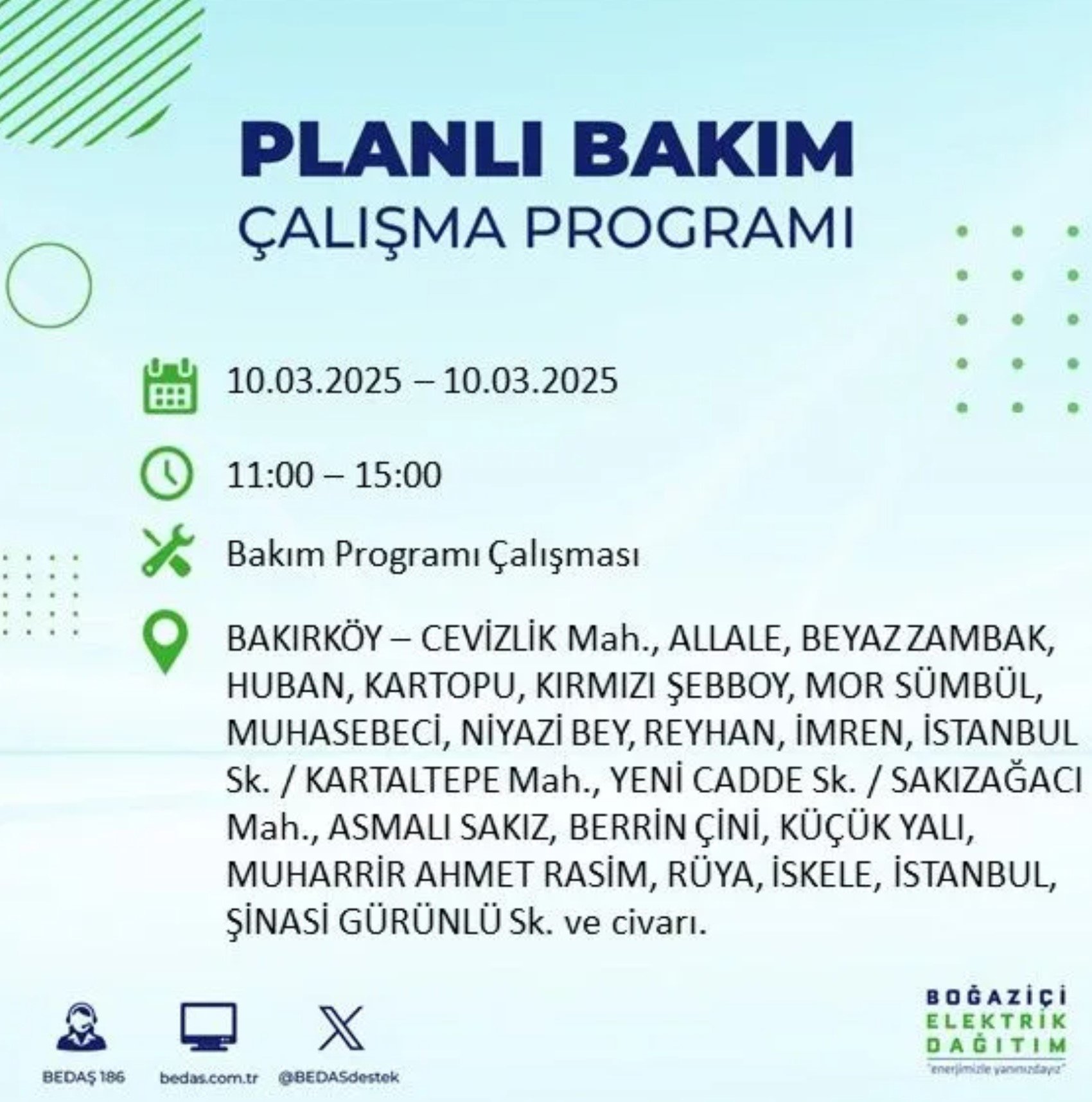 BEDAŞ açıkladı... İstanbul'da elektrik kesintisi: 10 Mart'ta hangi mahalleler etkilenecek?