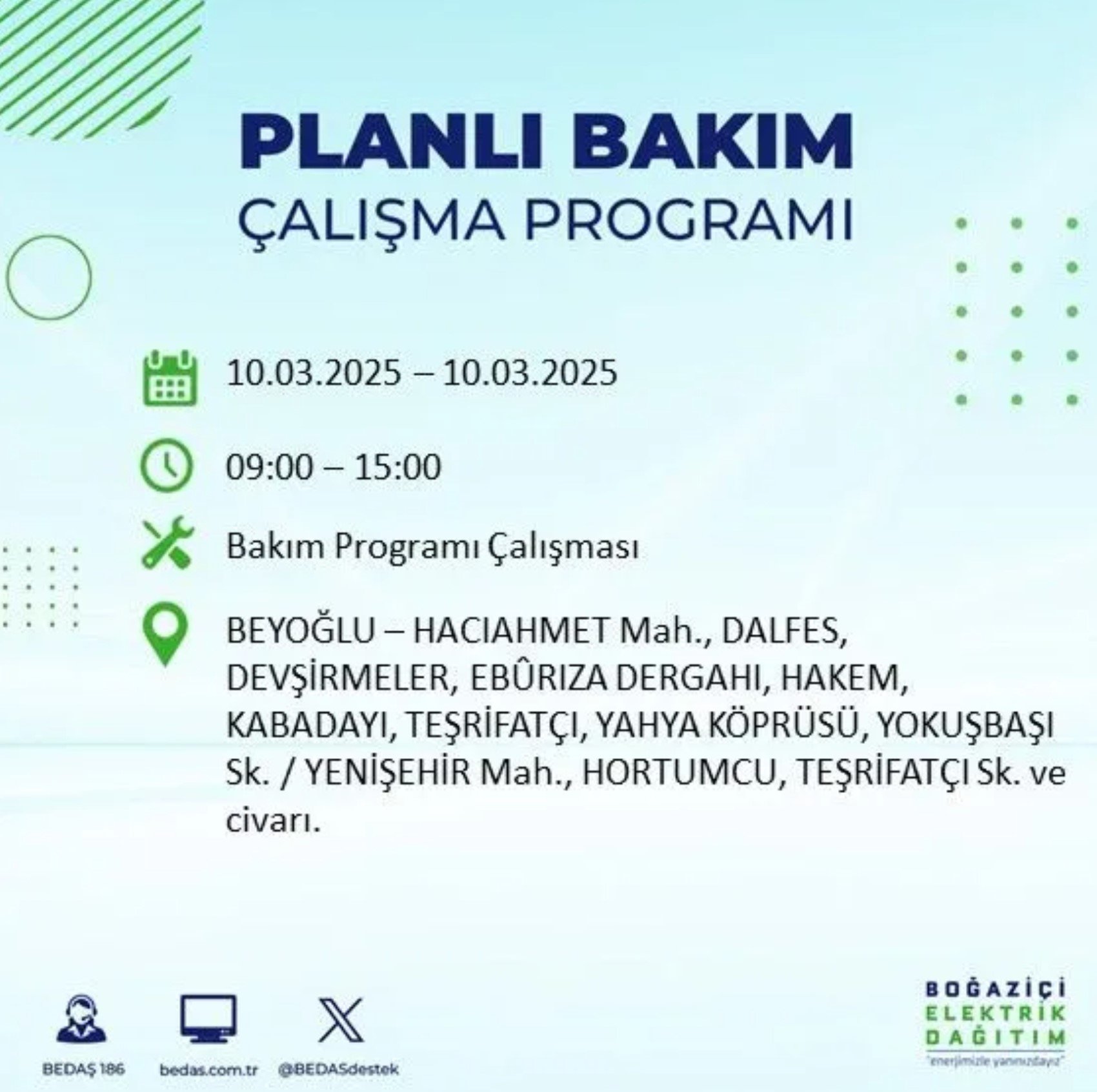 BEDAŞ açıkladı... İstanbul'da elektrik kesintisi: 10 Mart'ta hangi mahalleler etkilenecek?