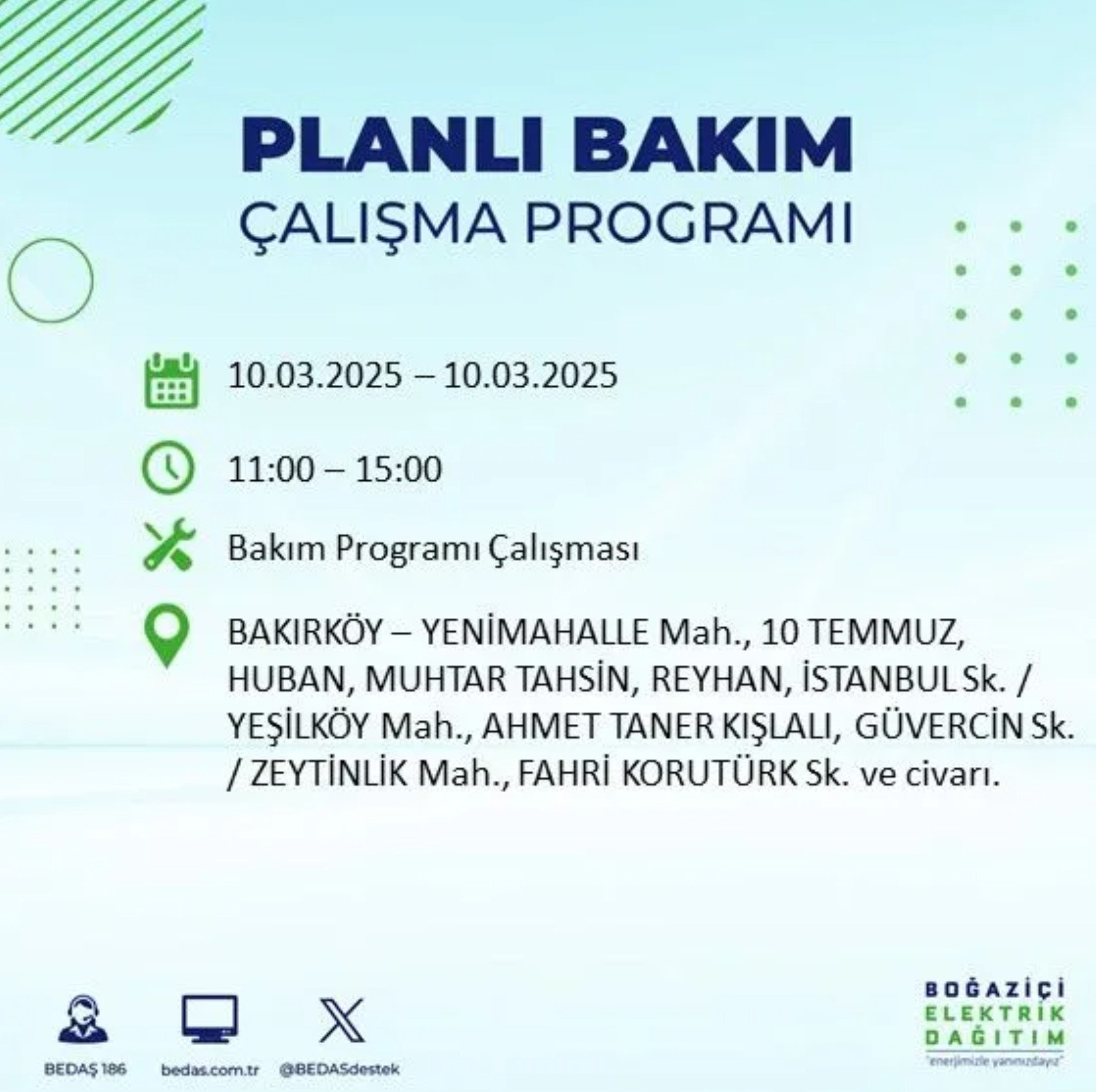 BEDAŞ açıkladı... İstanbul'da elektrik kesintisi: 10 Mart'ta hangi mahalleler etkilenecek?