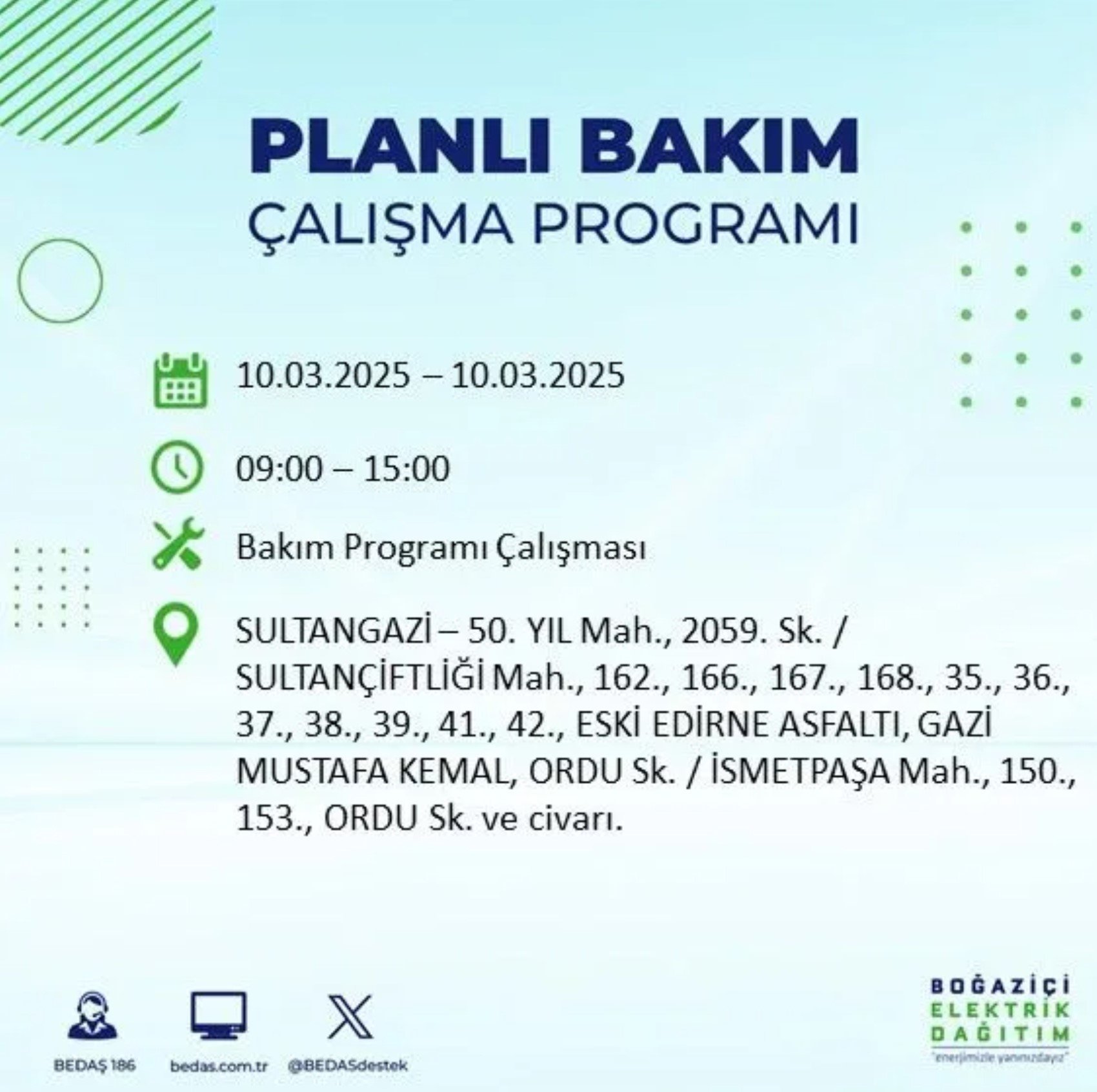 BEDAŞ açıkladı... İstanbul'da elektrik kesintisi: 10 Mart'ta hangi mahalleler etkilenecek?