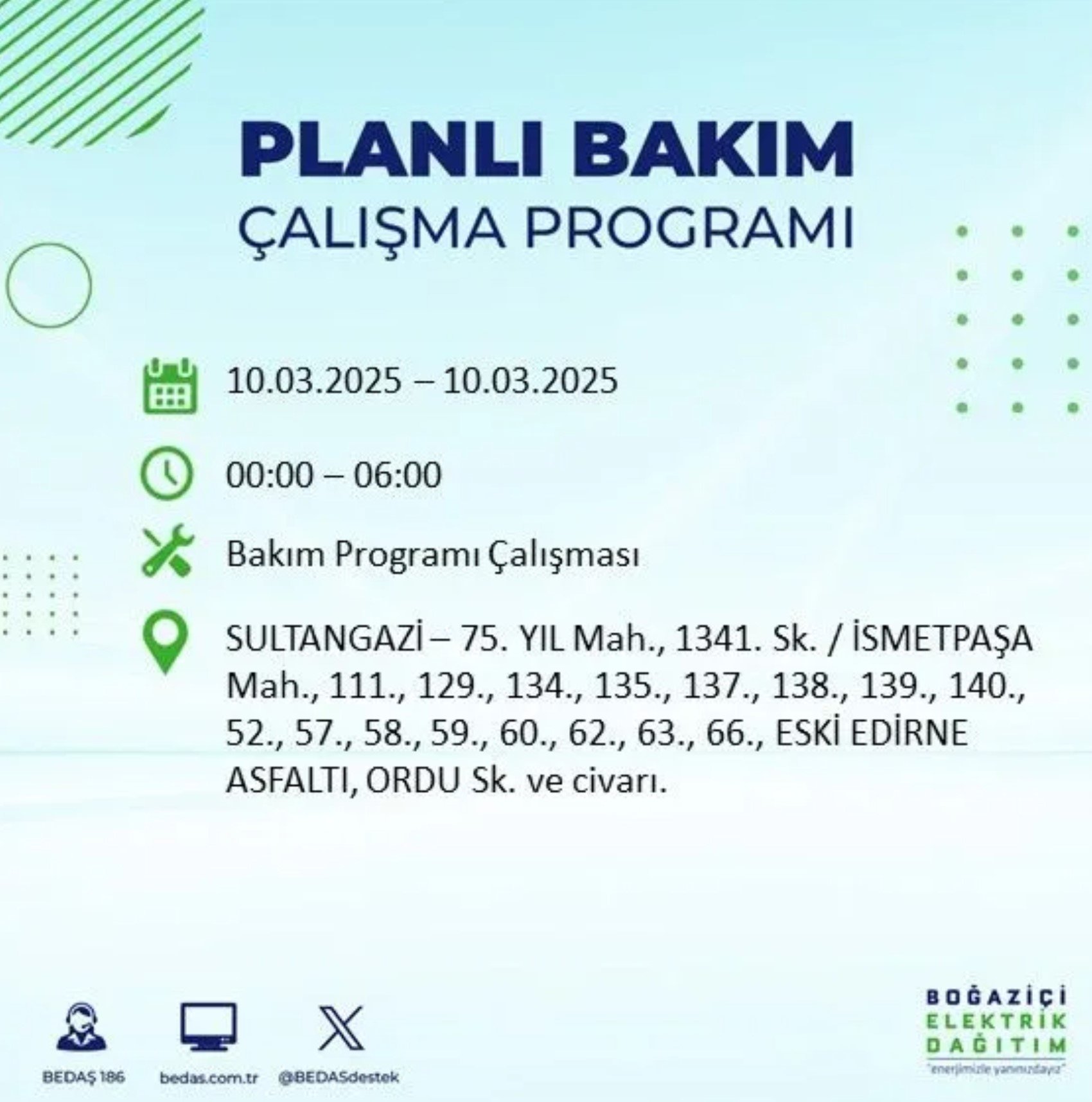 BEDAŞ açıkladı... İstanbul'da elektrik kesintisi: 10 Mart'ta hangi mahalleler etkilenecek?