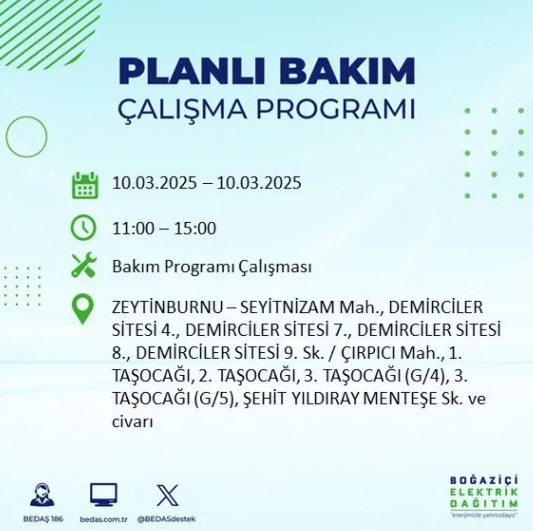 BEDAŞ açıkladı... İstanbul'da elektrik kesintisi: 10 Mart'ta hangi mahalleler etkilenecek?