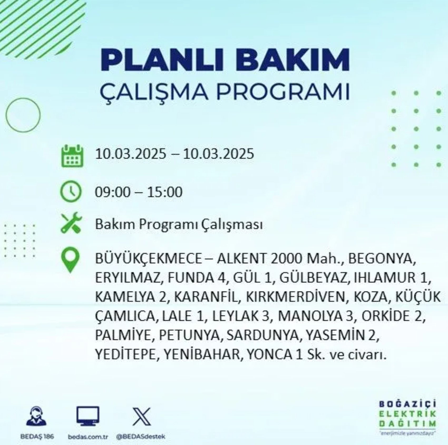 BEDAŞ açıkladı... İstanbul'da elektrik kesintisi: 10 Mart'ta hangi mahalleler etkilenecek?