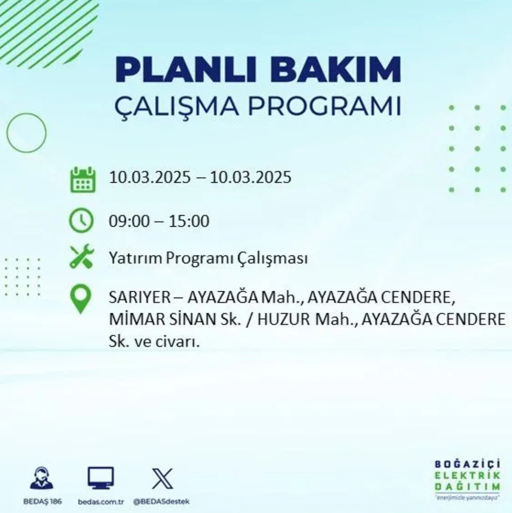 BEDAŞ açıkladı... İstanbul'da elektrik kesintisi: 10 Mart'ta hangi mahalleler etkilenecek?