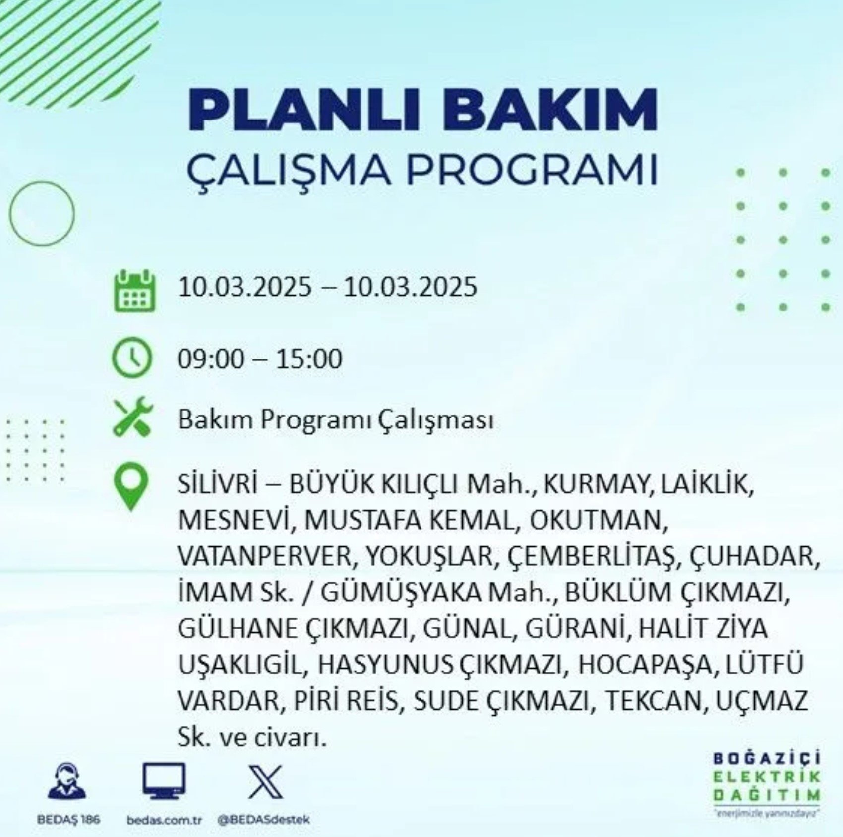 BEDAŞ açıkladı... İstanbul'da elektrik kesintisi: 10 Mart'ta hangi mahalleler etkilenecek?