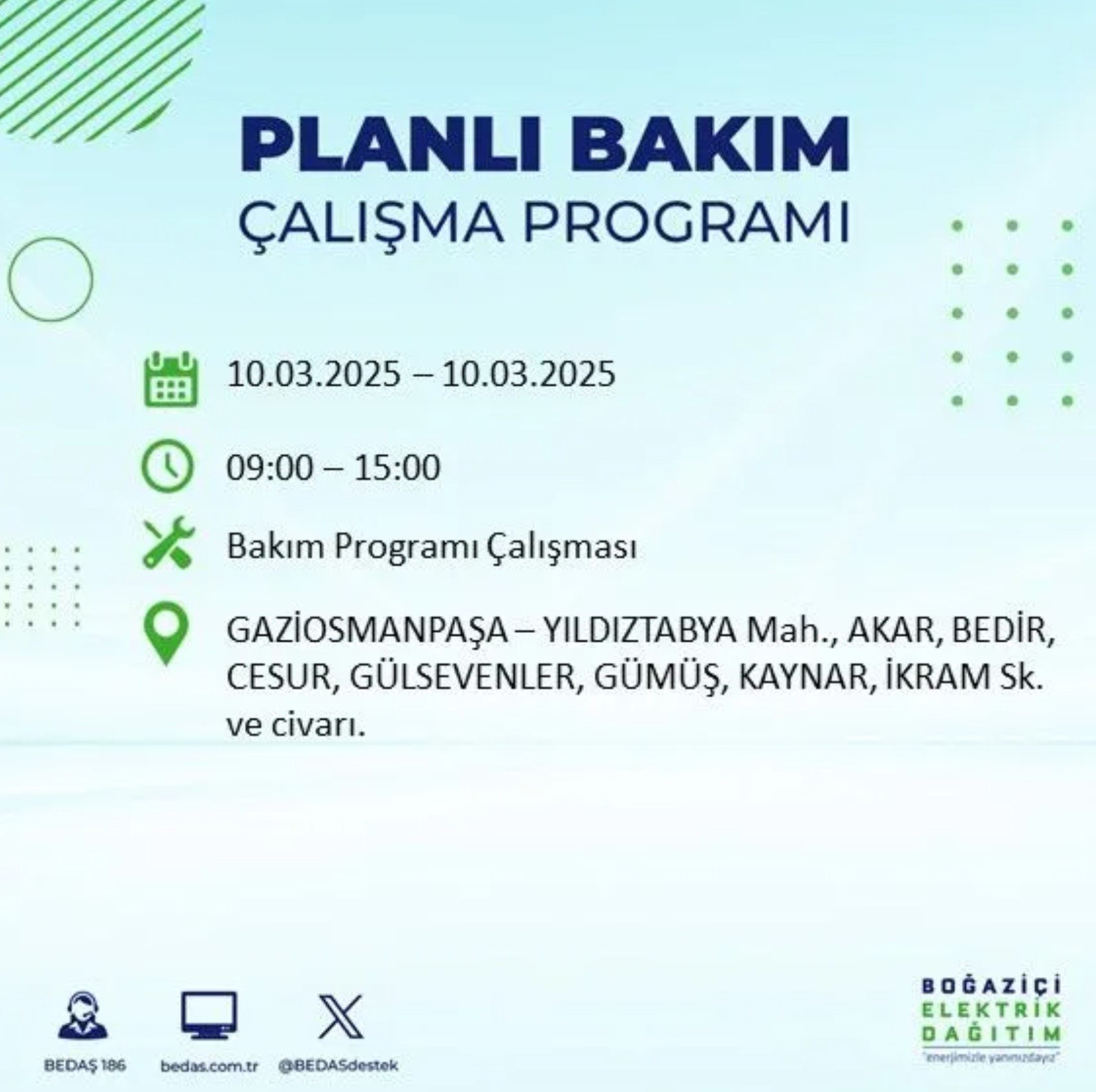 BEDAŞ açıkladı... İstanbul'da elektrik kesintisi: 10 Mart'ta hangi mahalleler etkilenecek?