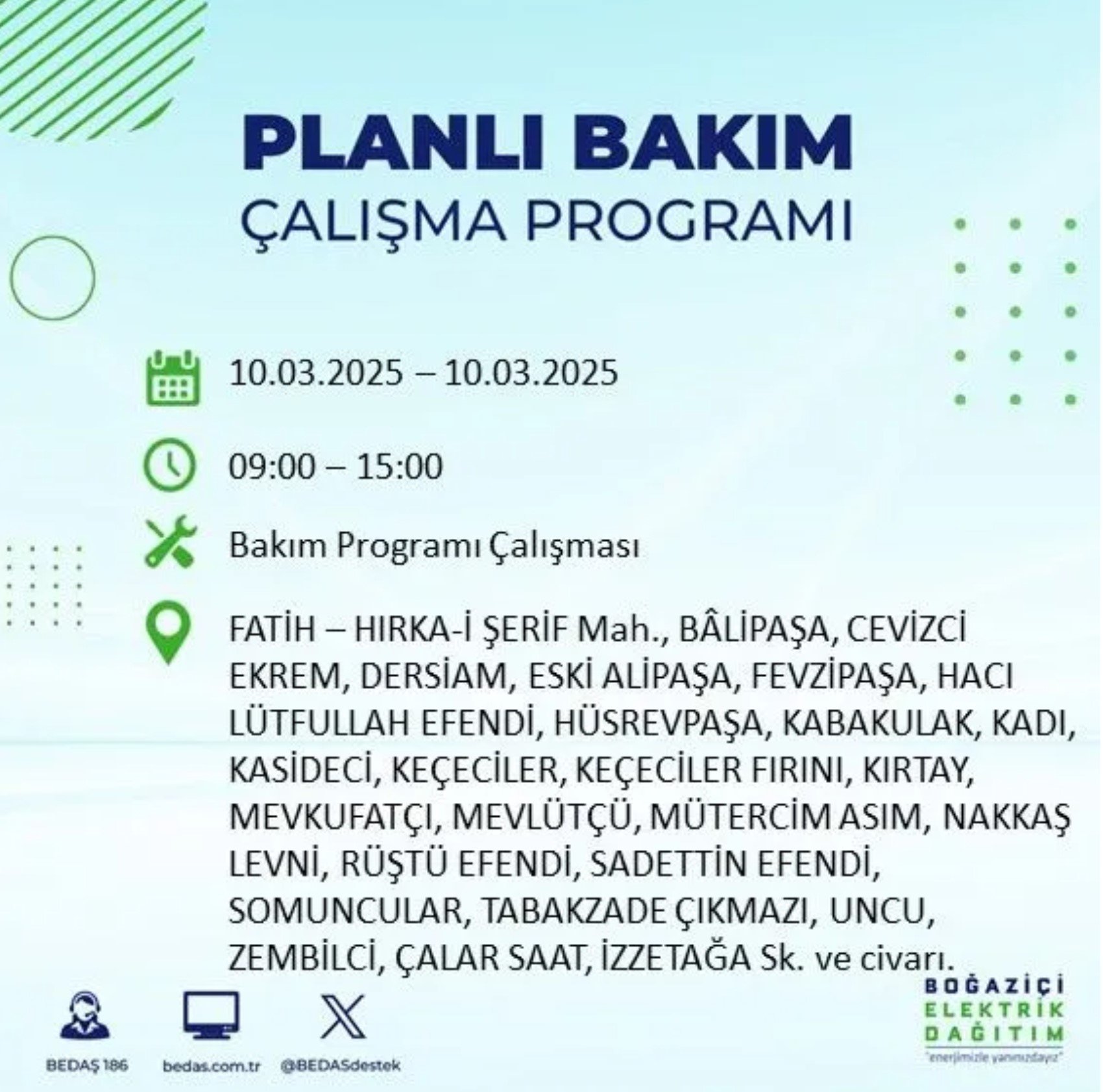 BEDAŞ açıkladı... İstanbul'da elektrik kesintisi: 10 Mart'ta hangi mahalleler etkilenecek?