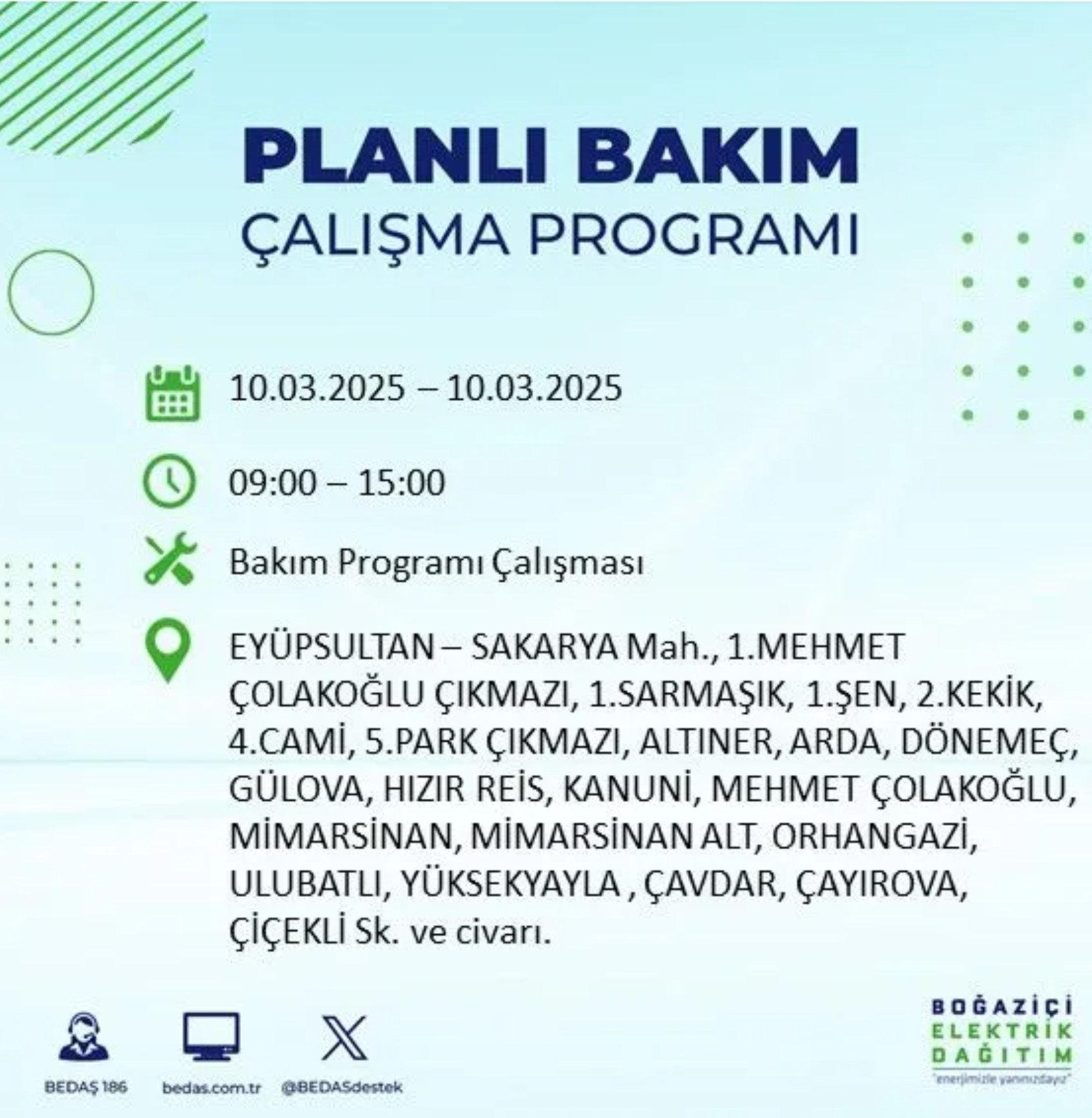 BEDAŞ açıkladı... İstanbul'da elektrik kesintisi: 10 Mart'ta hangi mahalleler etkilenecek?