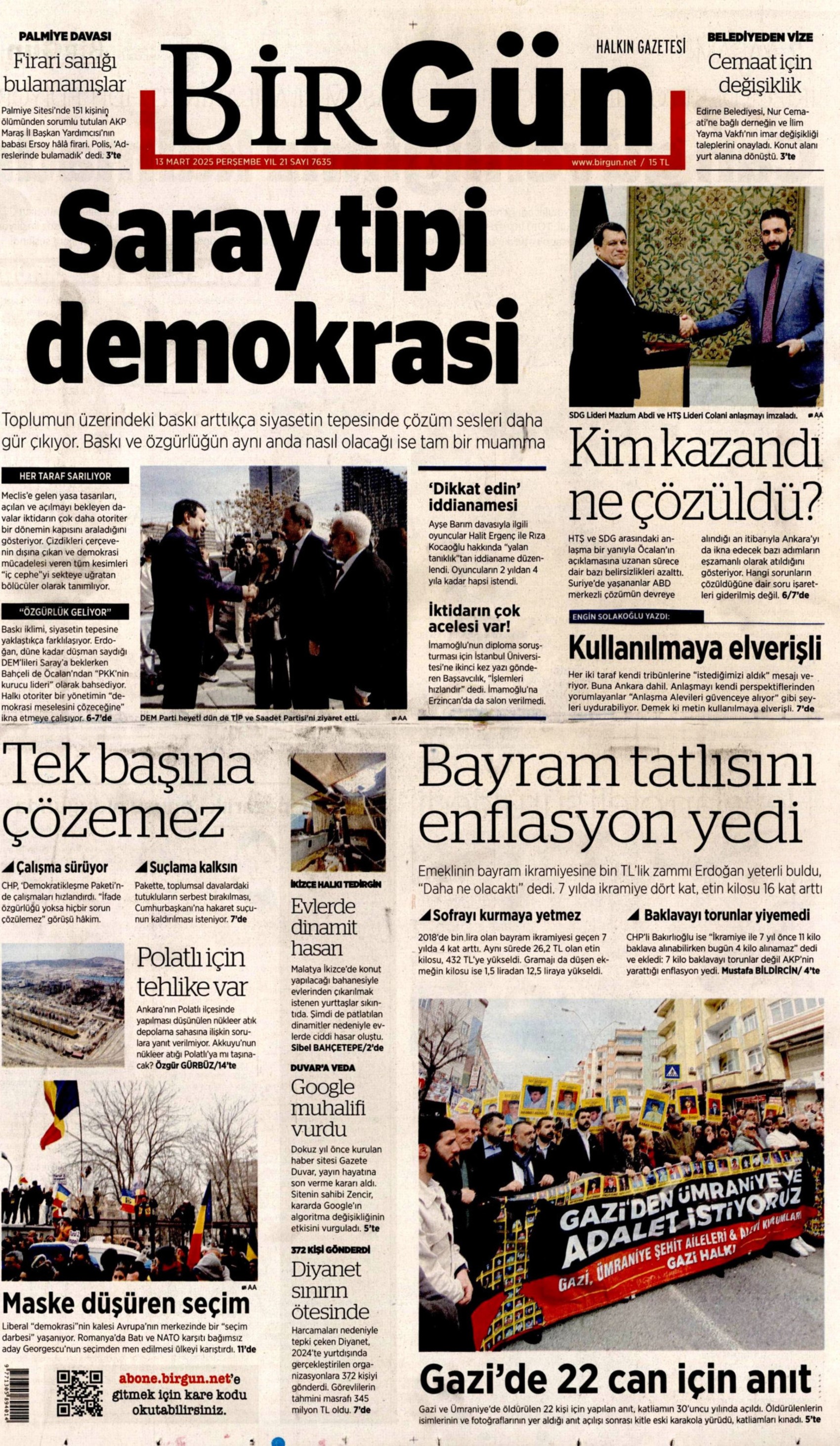13 Mart 2025 gazete manşetleri: Gazeteler, Erdoğan'ın '3 bin liradan 4 bine çıktı, daha ne olacak' çıkışını nasıl gördü?