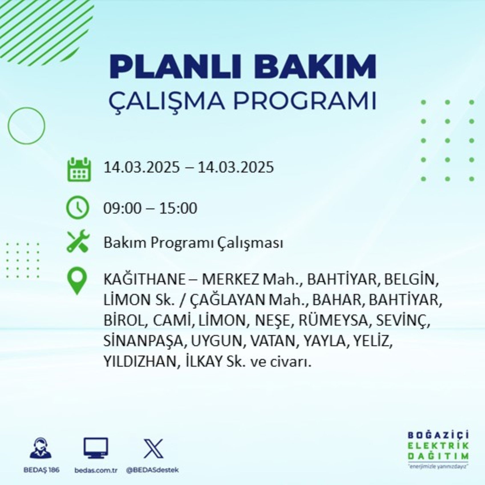 BEDAŞ açıkladı... İstanbul'da elektrik kesintisi: 14 Mart'ta hangi mahalleler etkilenecek?