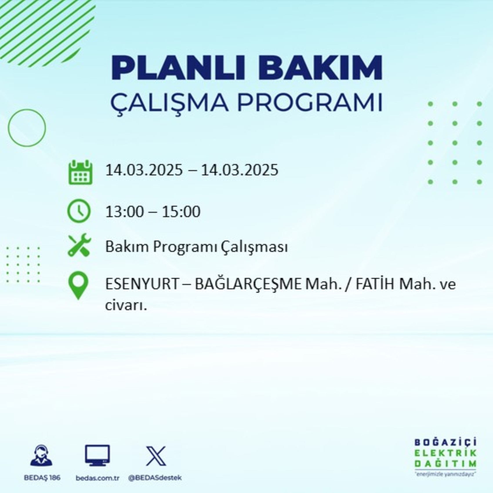 BEDAŞ açıkladı... İstanbul'da elektrik kesintisi: 14 Mart'ta hangi mahalleler etkilenecek?