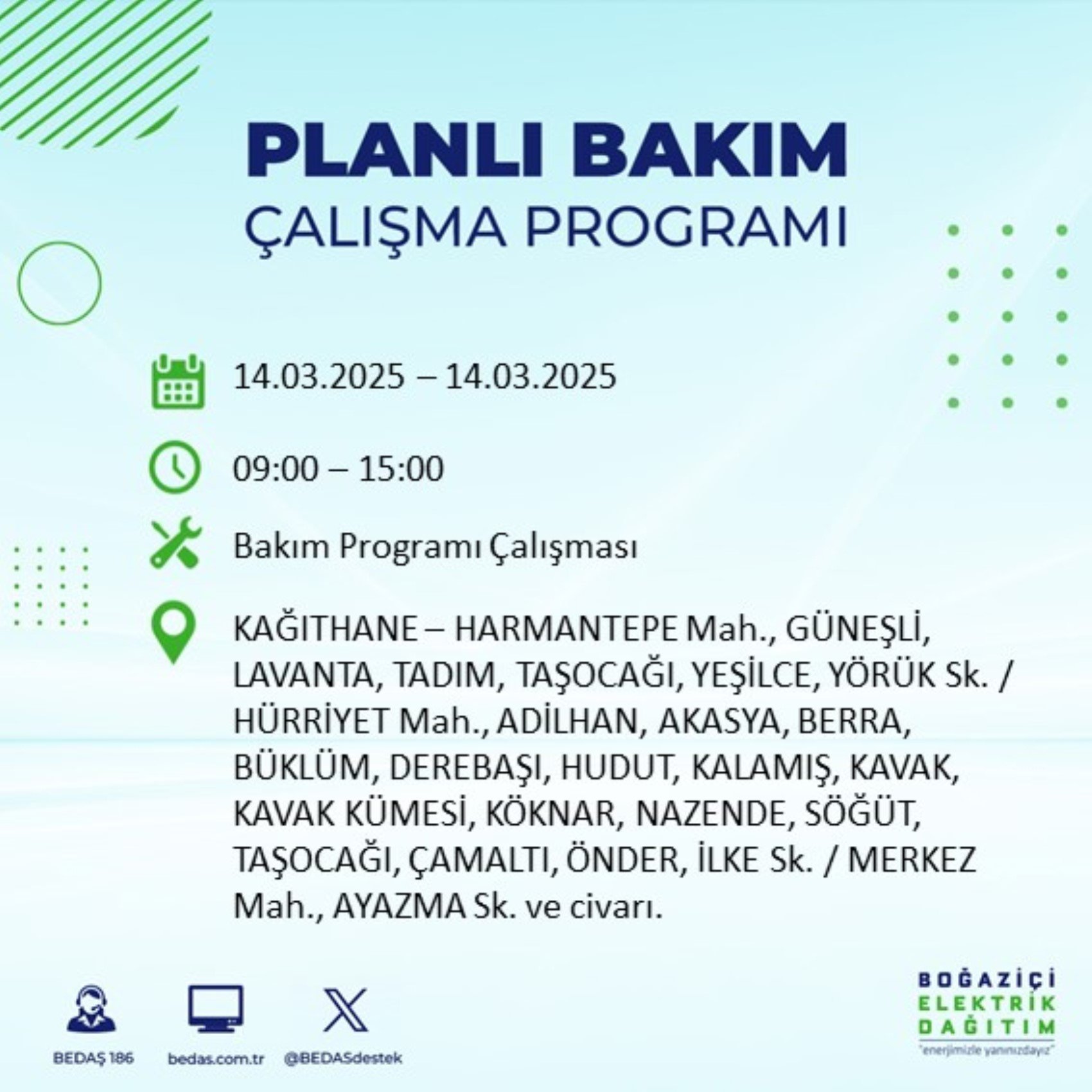 BEDAŞ açıkladı... İstanbul'da elektrik kesintisi: 14 Mart'ta hangi mahalleler etkilenecek?