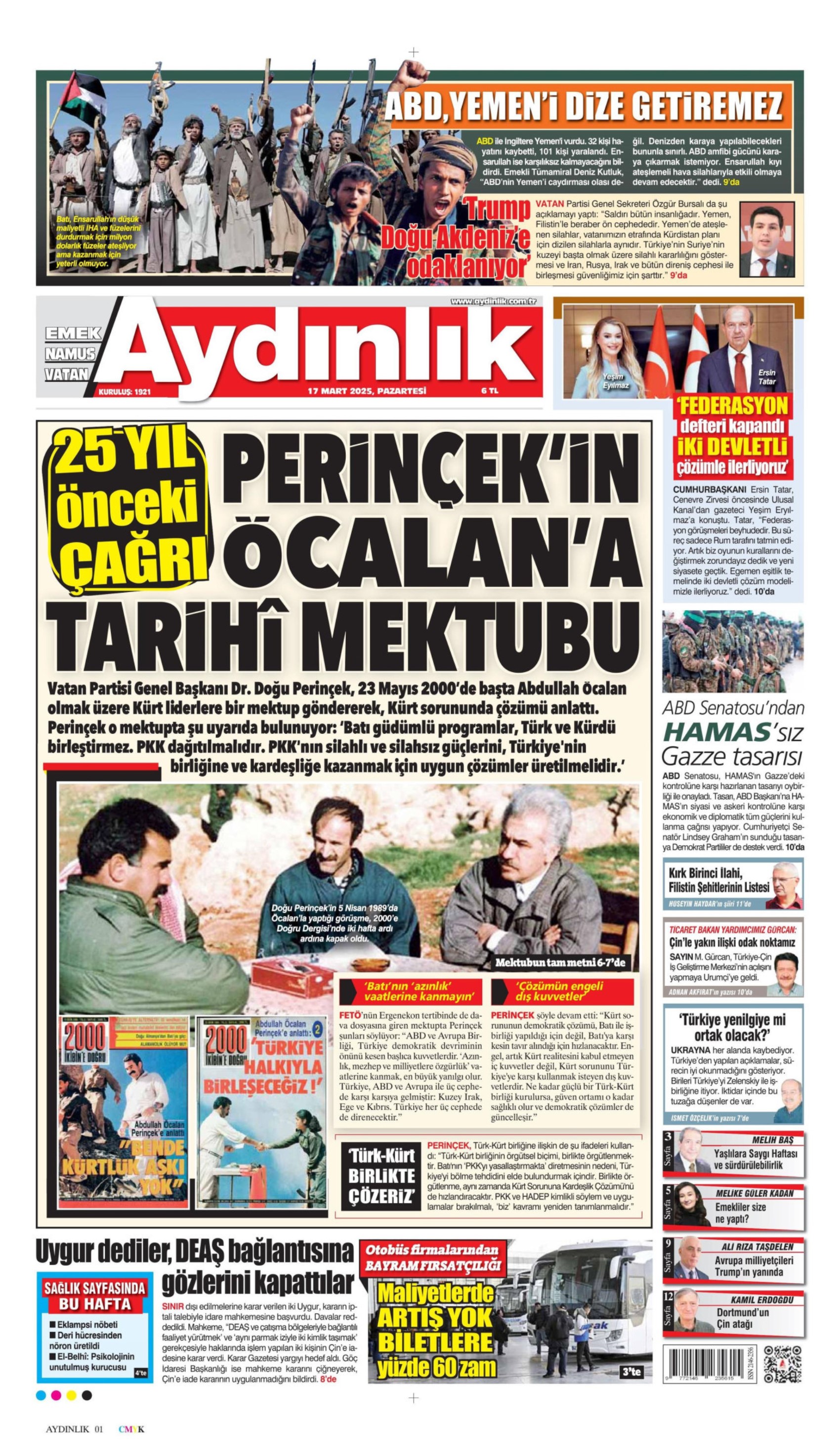 17 Mart 2025 gazete manşetleri