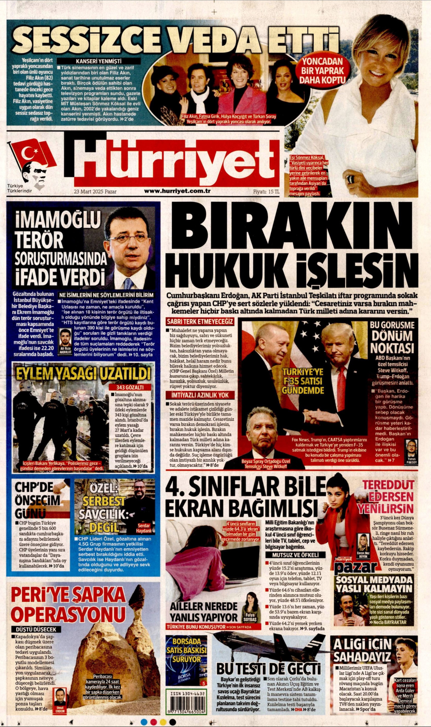 23 Mart 2025 gazete manşetleri: Gazeteler, İmamoğlu'nun emniyetteki ifadesini nasıl gördü?