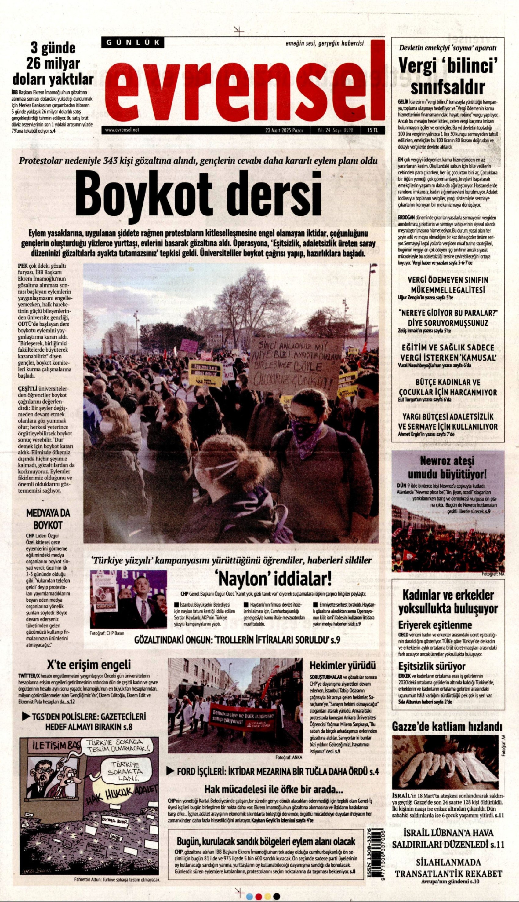 23 Mart 2025 gazete manşetleri: Gazeteler, İmamoğlu'nun emniyetteki ifadesini nasıl gördü?