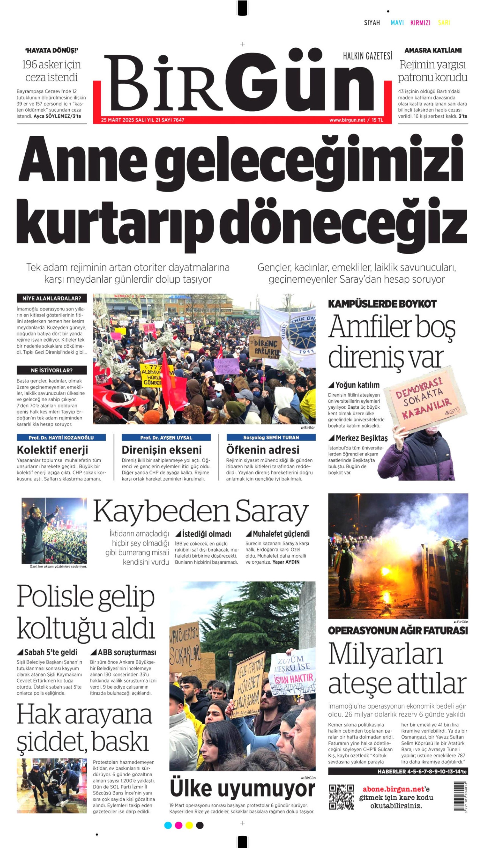 25 Mart 2025 gazete manşetleri: Gazeteler, yurt genelindeki İmamoğlu protestolarını nasıl gördü?
