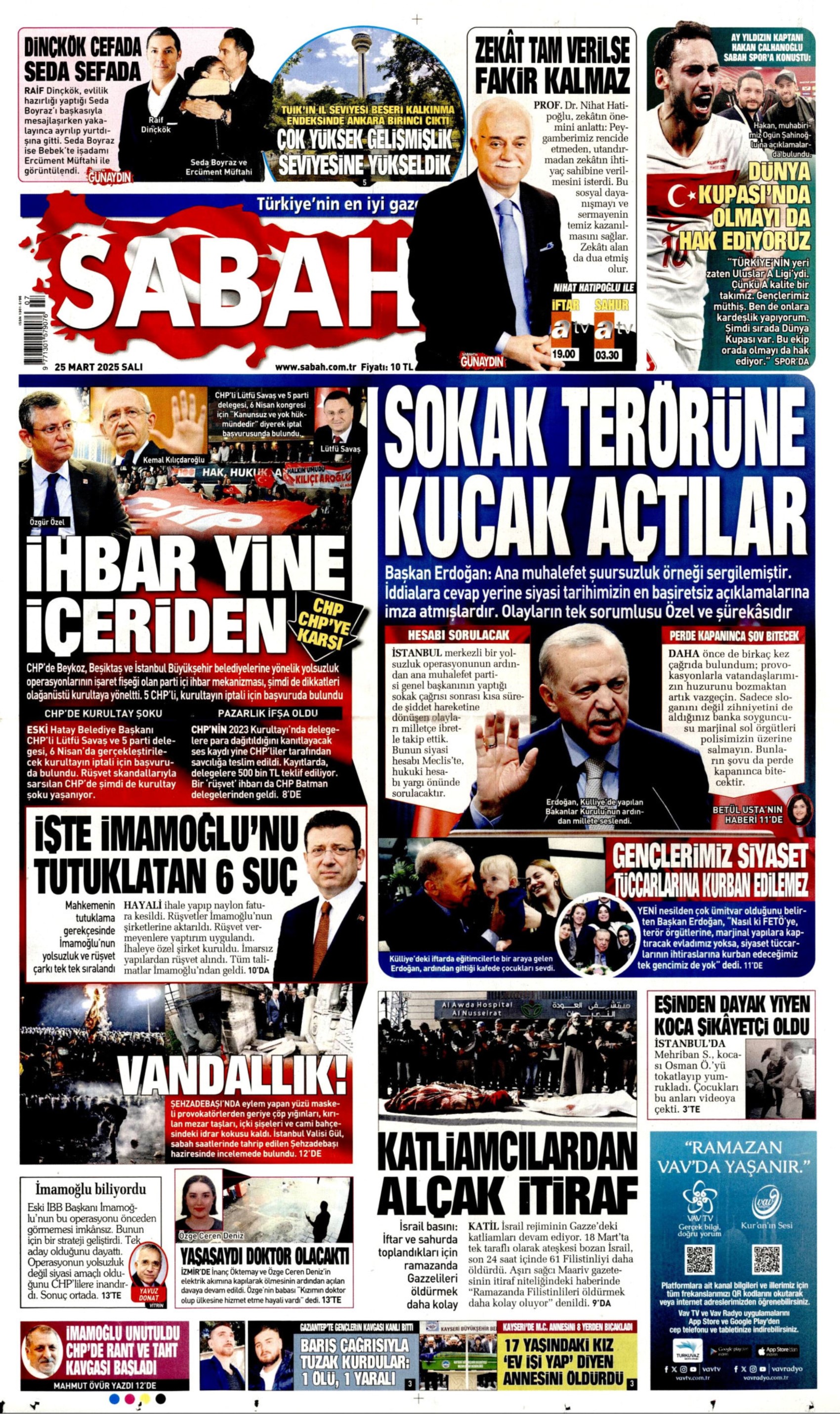 25 Mart 2025 gazete manşetleri: Gazeteler, yurt genelindeki İmamoğlu protestolarını nasıl gördü?