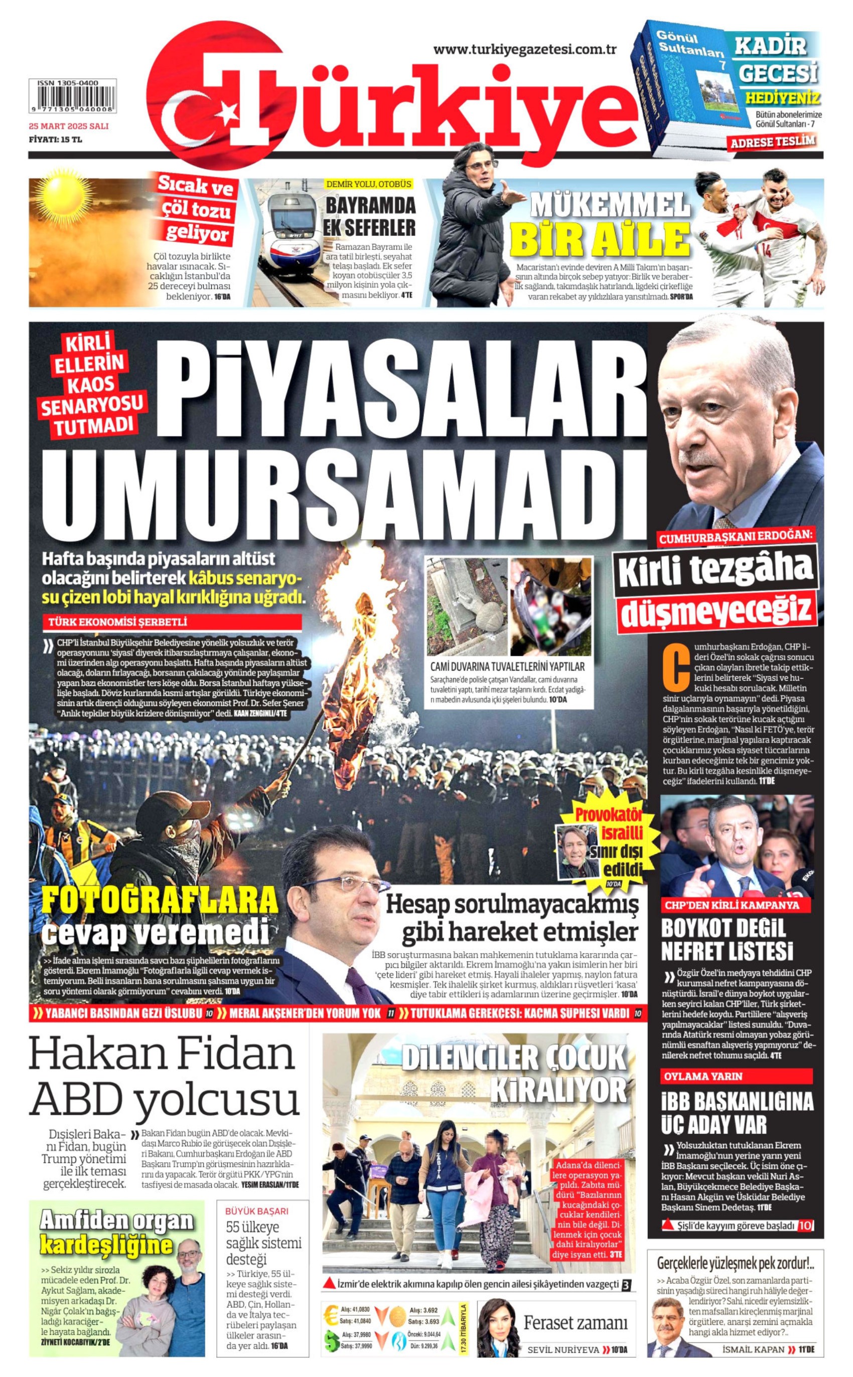 25 Mart 2025 gazete manşetleri: Gazeteler, yurt genelindeki İmamoğlu protestolarını nasıl gördü?