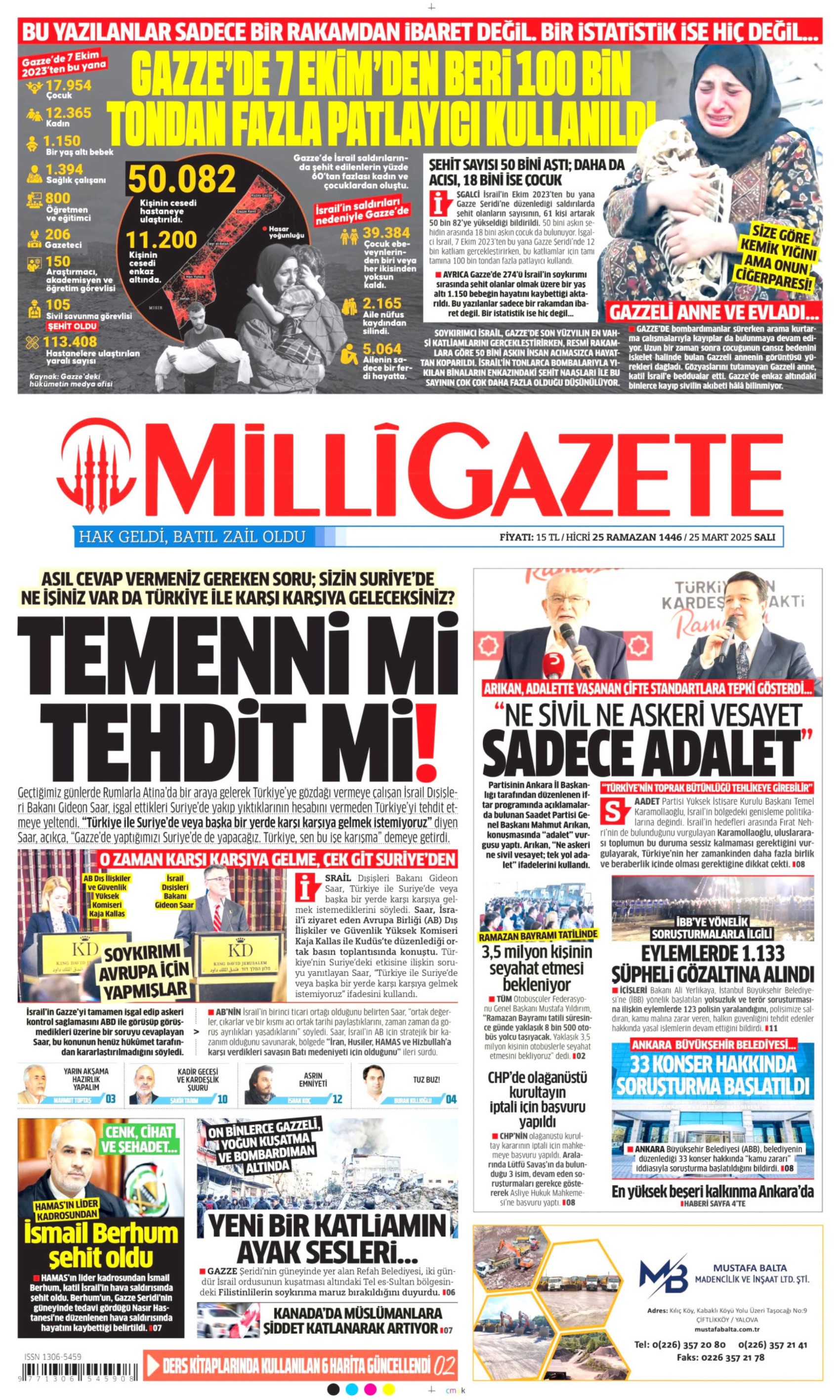 25 Mart 2025 gazete manşetleri: Gazeteler, yurt genelindeki İmamoğlu protestolarını nasıl gördü?