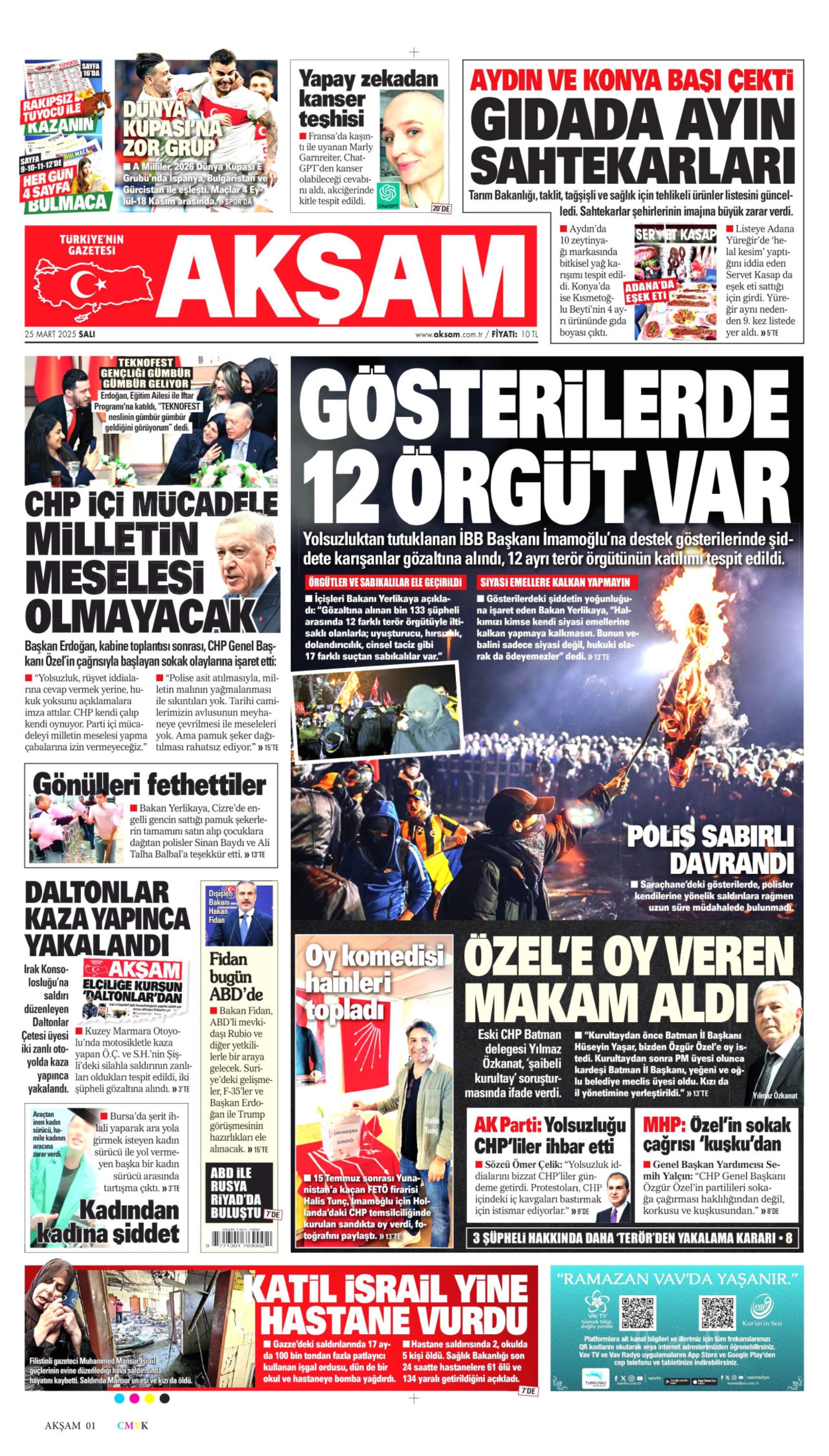 25 Mart 2025 gazete manşetleri: Gazeteler, yurt genelindeki İmamoğlu protestolarını nasıl gördü?