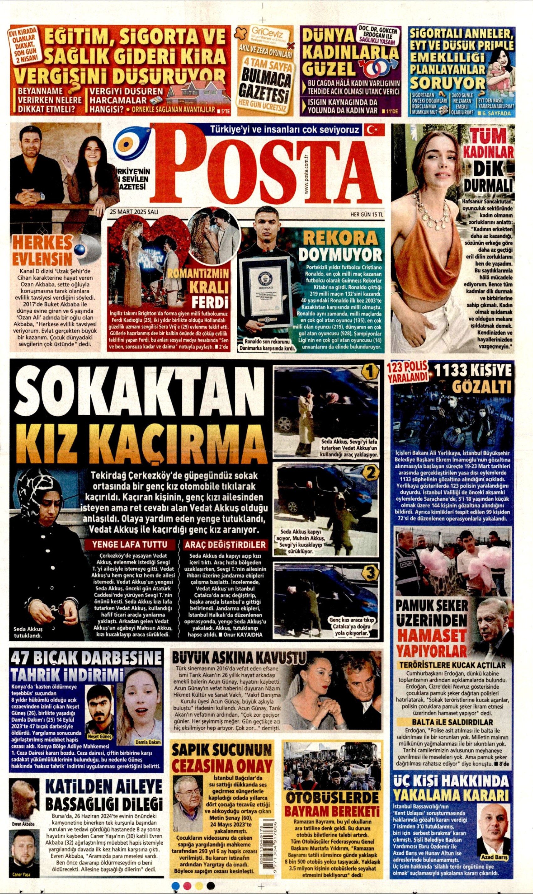 25 Mart 2025 gazete manşetleri: Gazeteler, yurt genelindeki İmamoğlu protestolarını nasıl gördü?