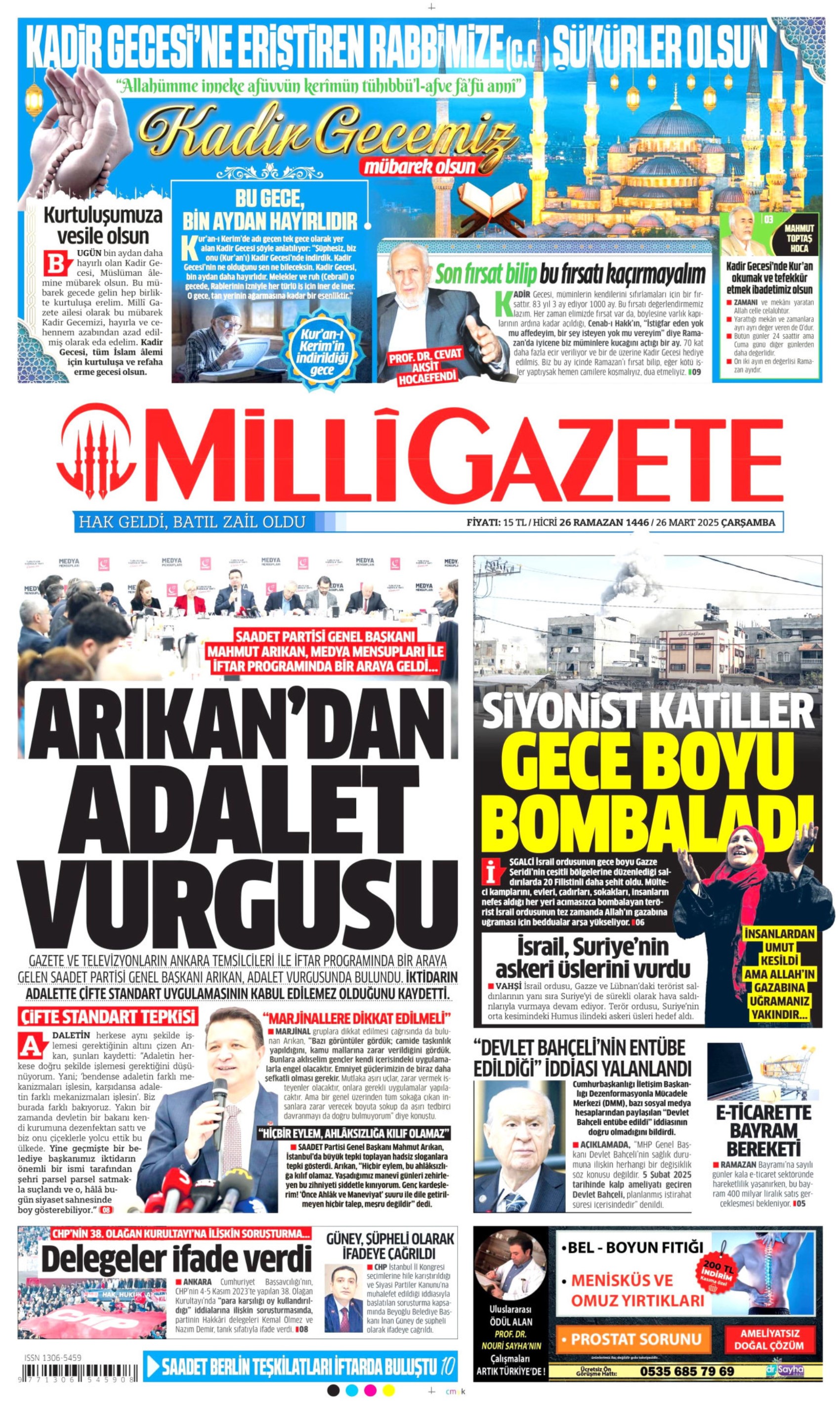 26 Mart 2025 gazete manşetleri: Yandaş medyanın hedefinde Ekrem İmamoğlu ve İBB var