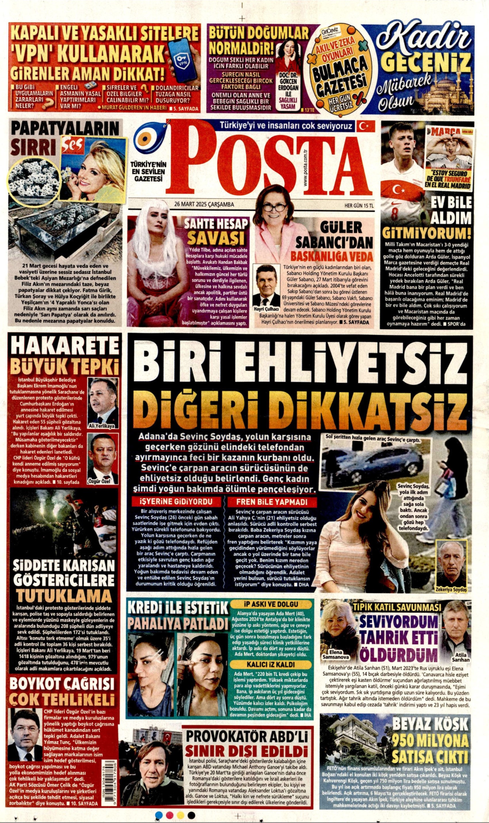 26 Mart 2025 gazete manşetleri: Yandaş medyanın hedefinde Ekrem İmamoğlu ve İBB var