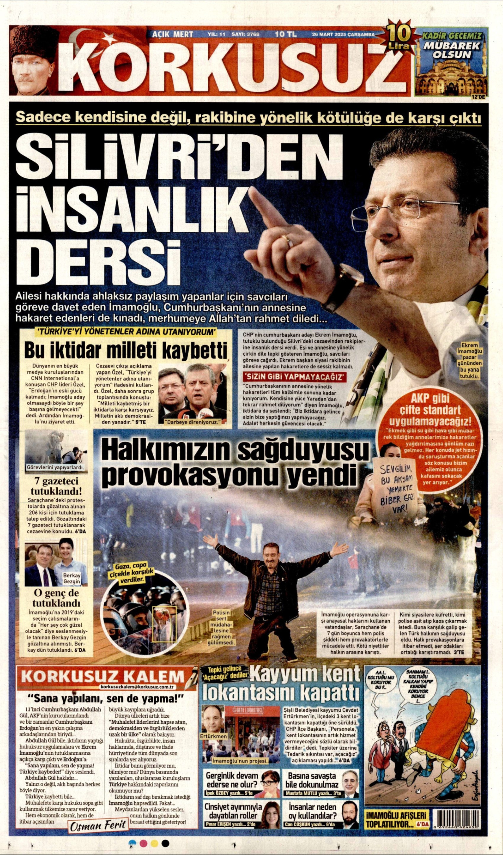26 Mart 2025 gazete manşetleri: Yandaş medyanın hedefinde Ekrem İmamoğlu ve İBB var